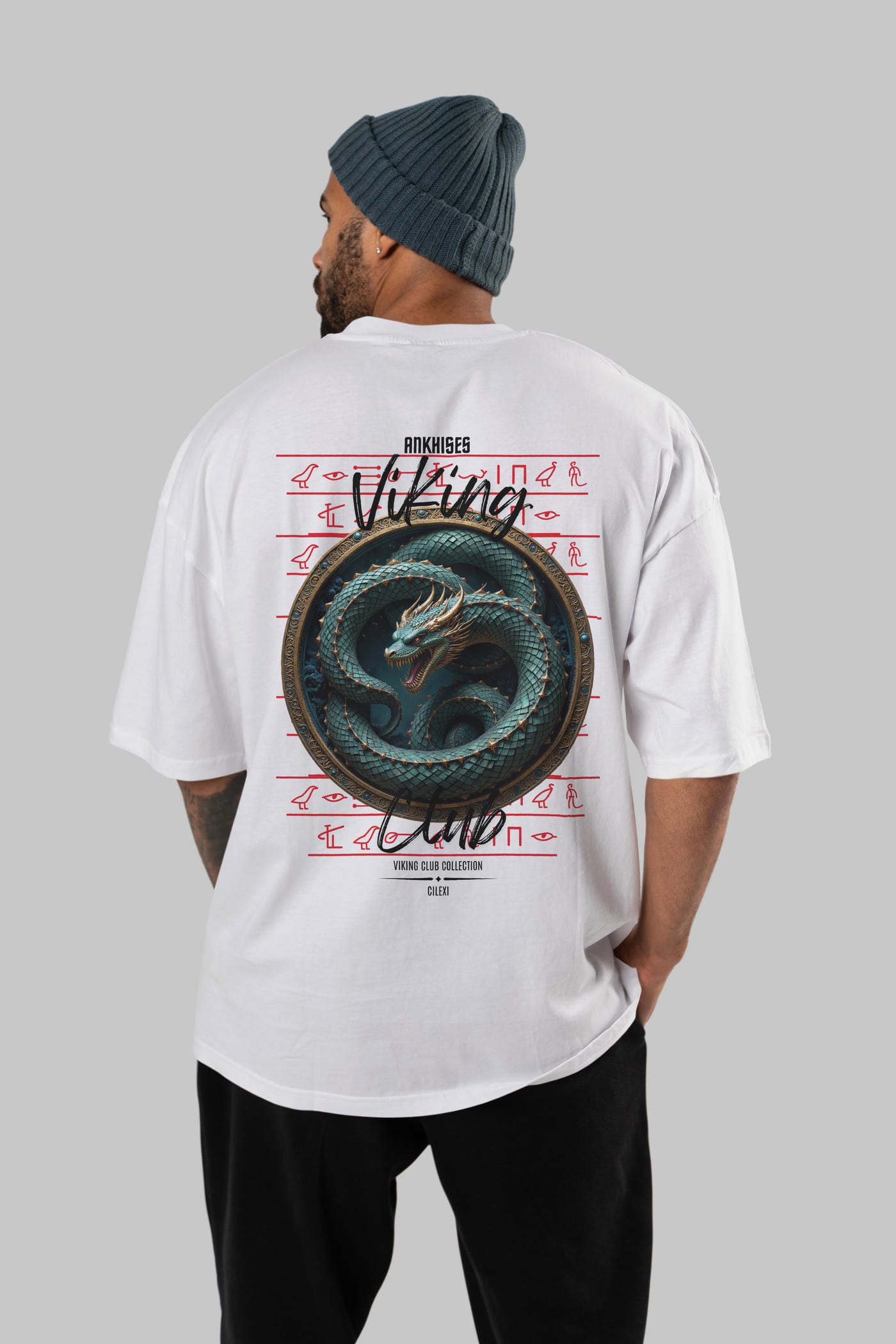 Viking Mitolojisi Serisi 25 Arka Baskılı Oversize t-shirt Erkek Kadın %100 Pamuk Bisiklet Yaka tişort