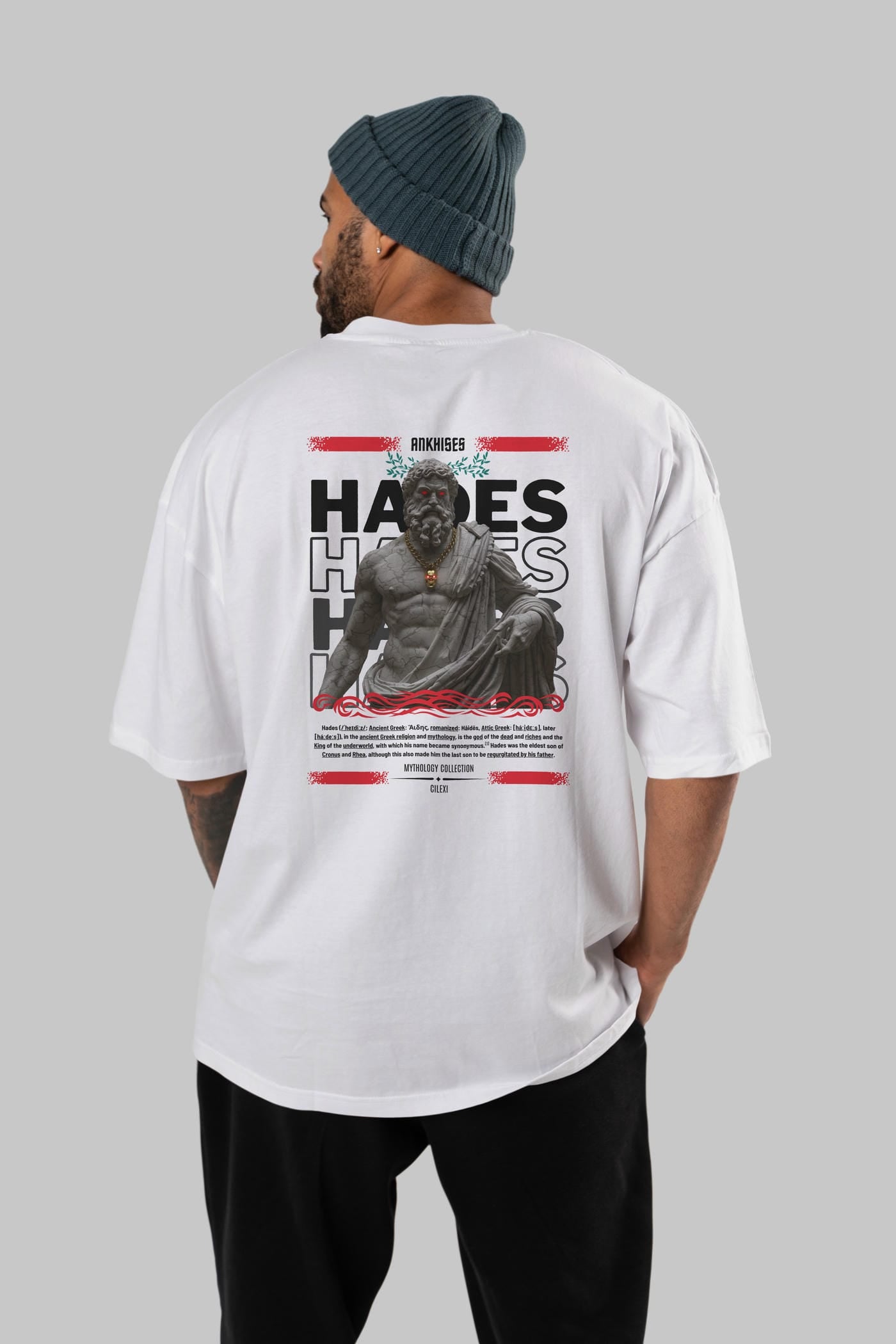Hades 3 Arka Baskılı Oversize t-shirt Erkek Kadın %100 Pamuk Bisiklet Yaka tişort