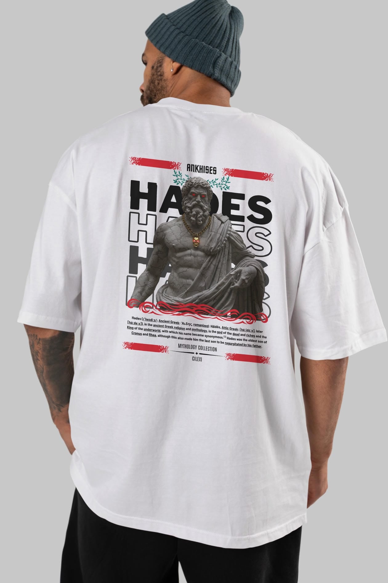 Hades 3 Arka Baskılı Oversize t-shirt Erkek Kadın %100 Pamuk Bisiklet Yaka tişort