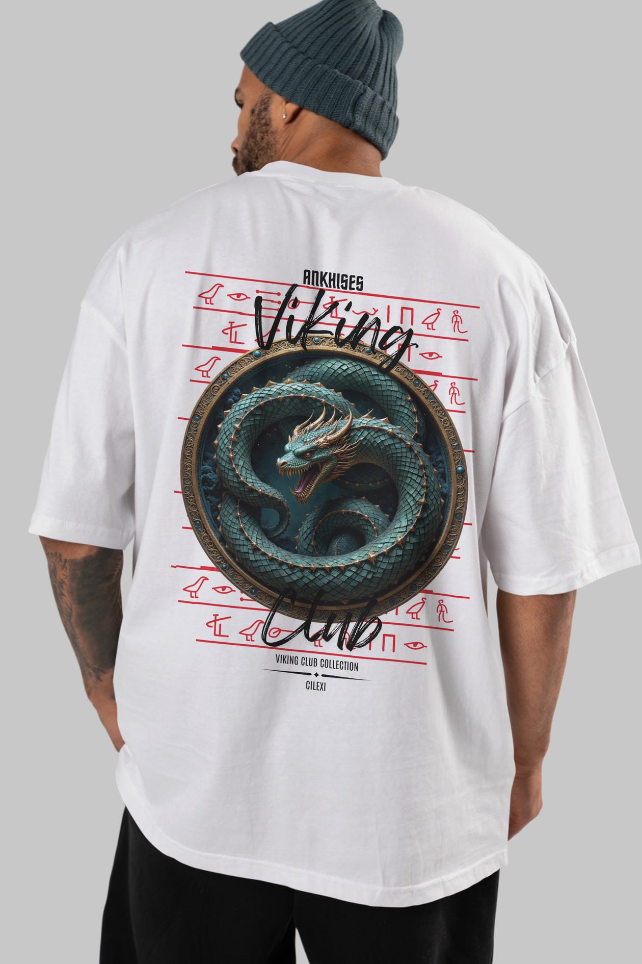 Viking Mitolojisi Serisi 25 Arka Baskılı Oversize t-shirt Erkek Kadın %100 Pamuk Bisiklet Yaka tişort