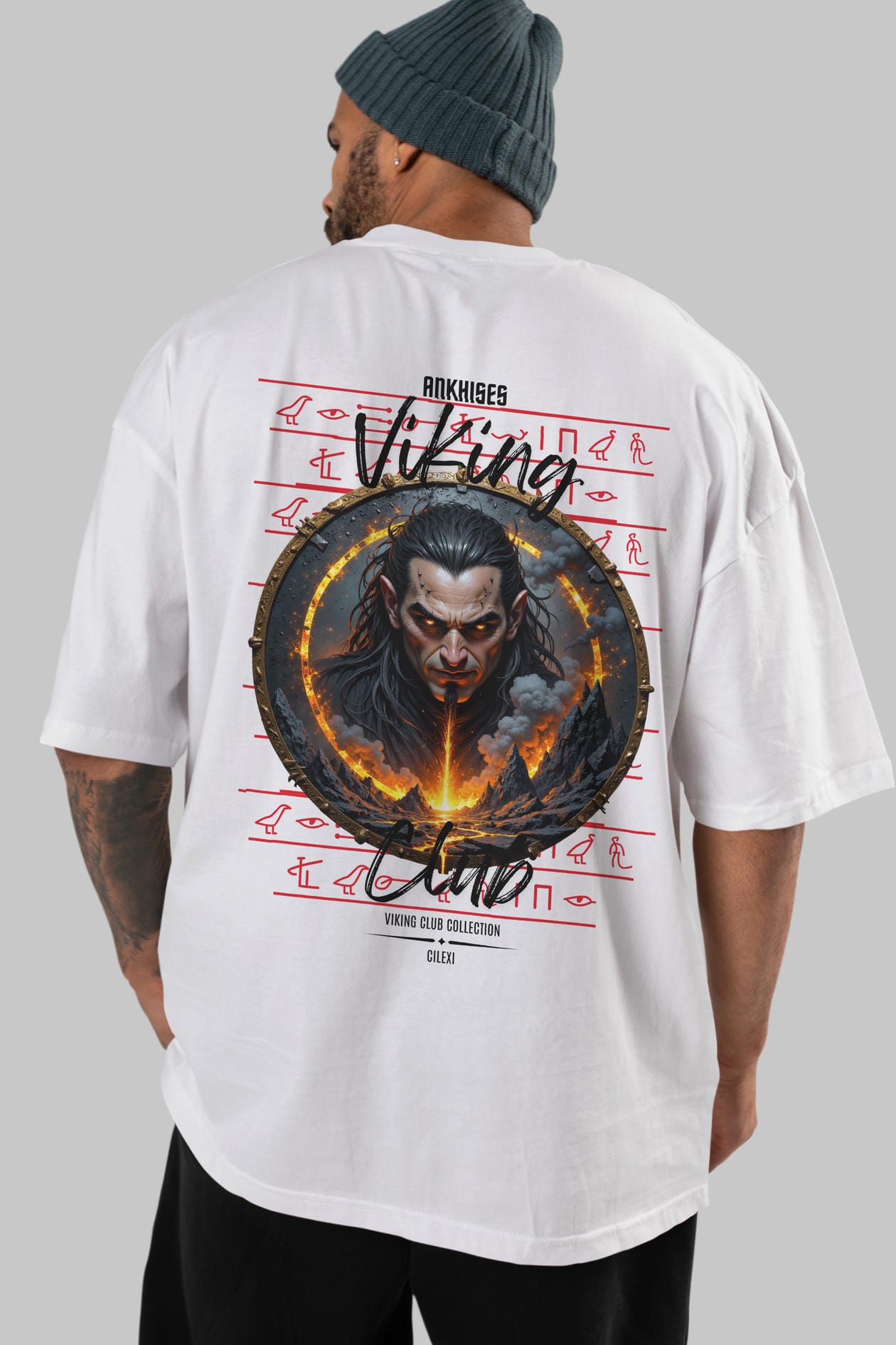 Loke 2 Arka Baskılı Oversize t-shirt Erkek Kadın %100 Pamuk Bisiklet Yaka tişort