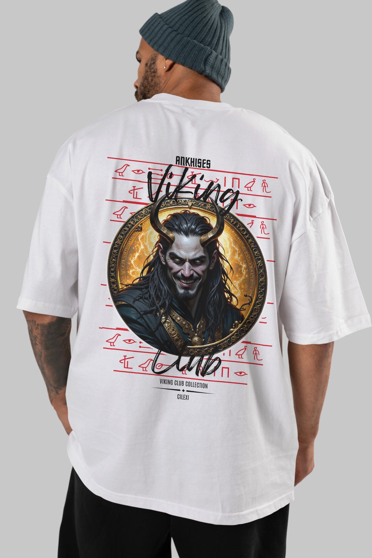 Loke 1 Baskılı Oversize t-shirt Erkek Kadın %100 Pamuk Bisiklet Yaka tişort