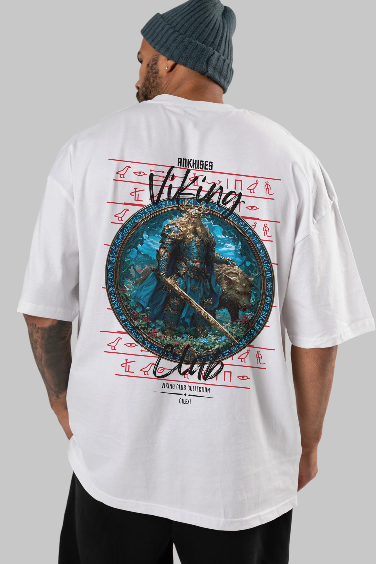 Freyr Baskılı Oversize t-shirt Erkek Kadın %100 Pamuk Bisiklet Yaka tişort