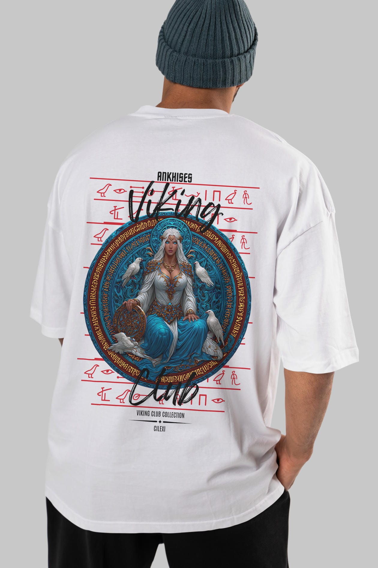 Frigg Baskılı Oversize t-shirt Erkek Kadın %100 Pamuk Bisiklet Yaka tişort