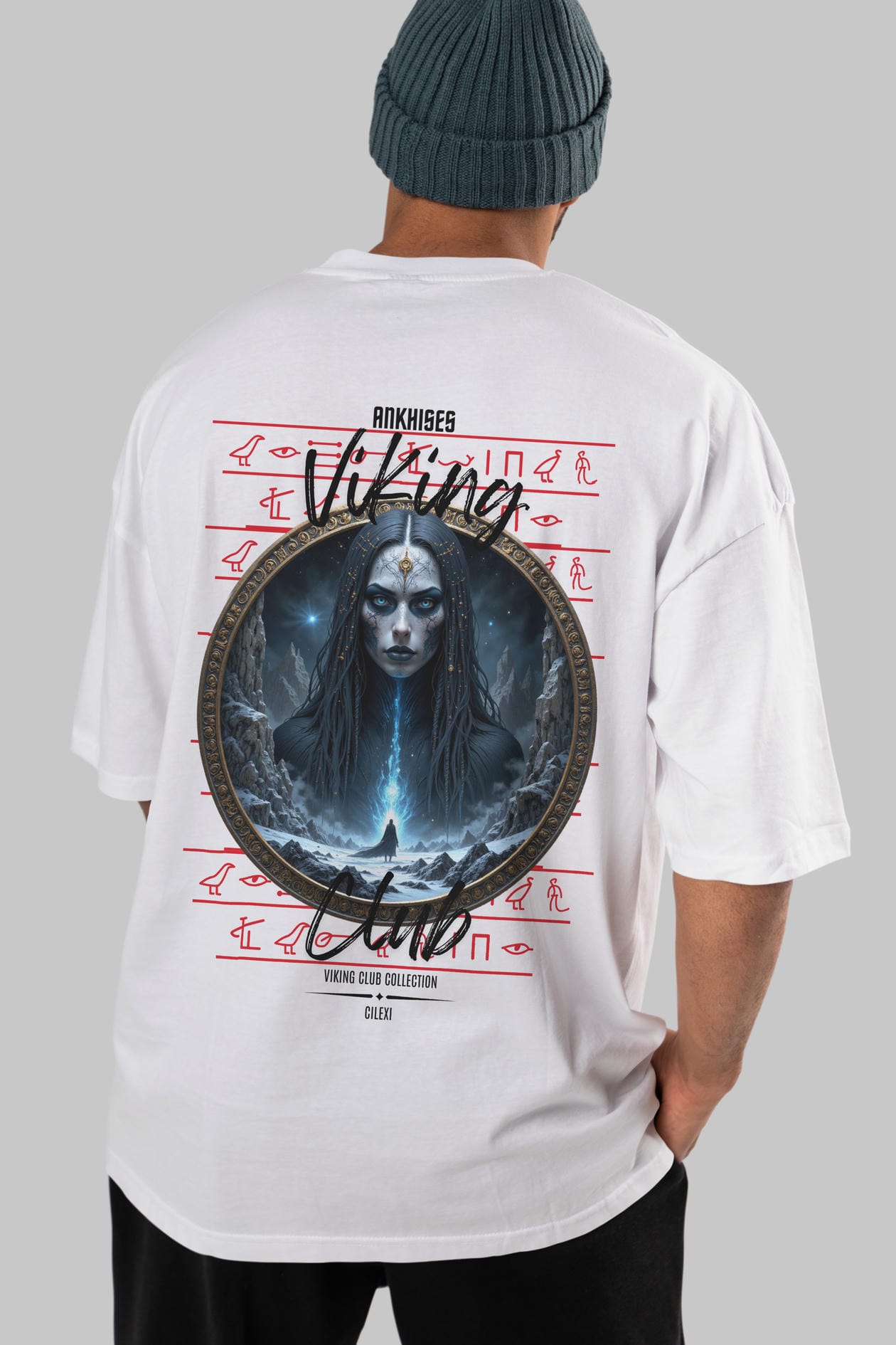 Viking Mitolojisi Serisi 11 Arka Baskılı Oversize t-shirt Erkek Kadın %100 Pamuk Bisiklet Yaka tişort
