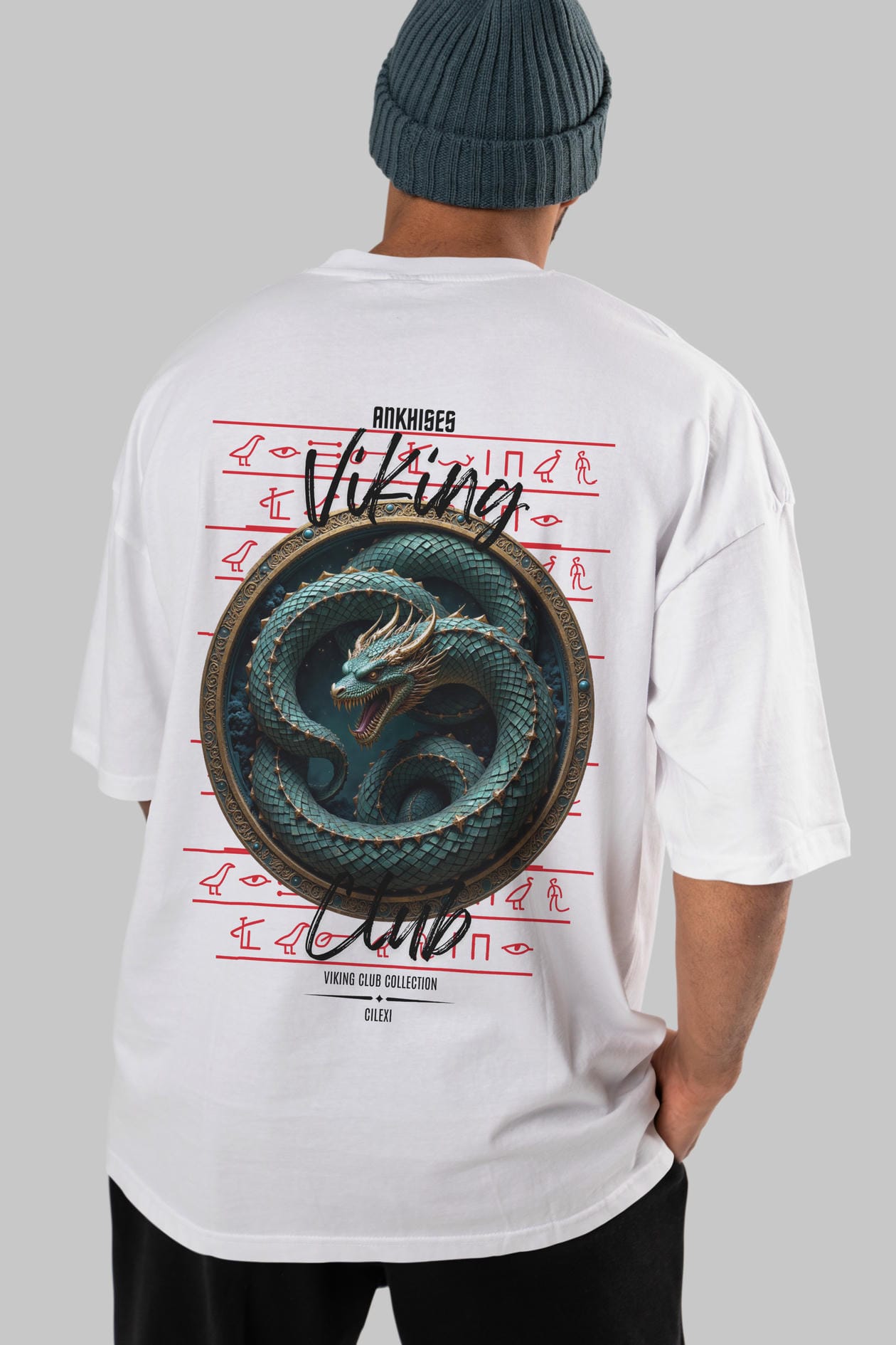 Viking Mitolojisi Serisi 25 Arka Baskılı Oversize t-shirt Erkek Kadın %100 Pamuk Bisiklet Yaka tişort