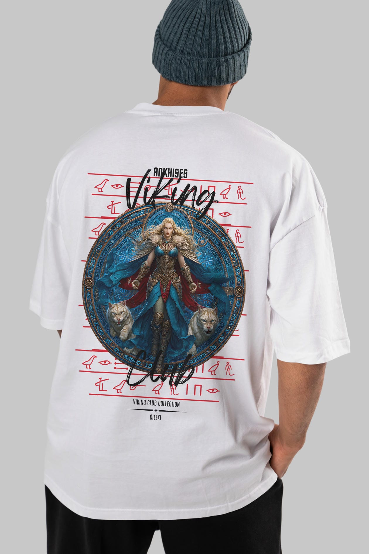 Freyja Baskılı Oversize t-shirt Erkek Kadın %100 Pamuk Bisiklet Yaka tişort