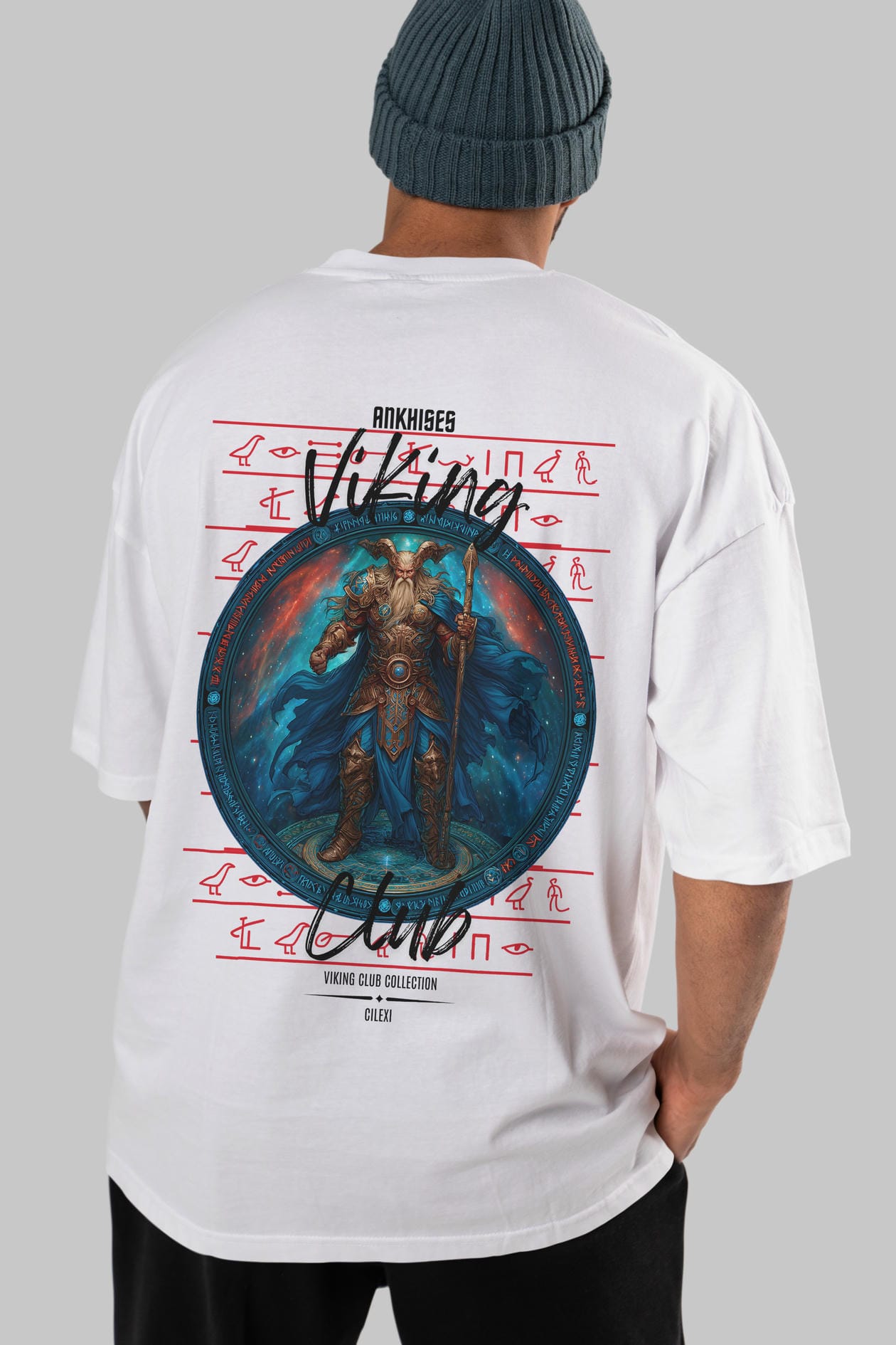 Heimdall Baskılı Oversize t-shirt Erkek Kadın %100 Pamuk Bisiklet Yaka tişort