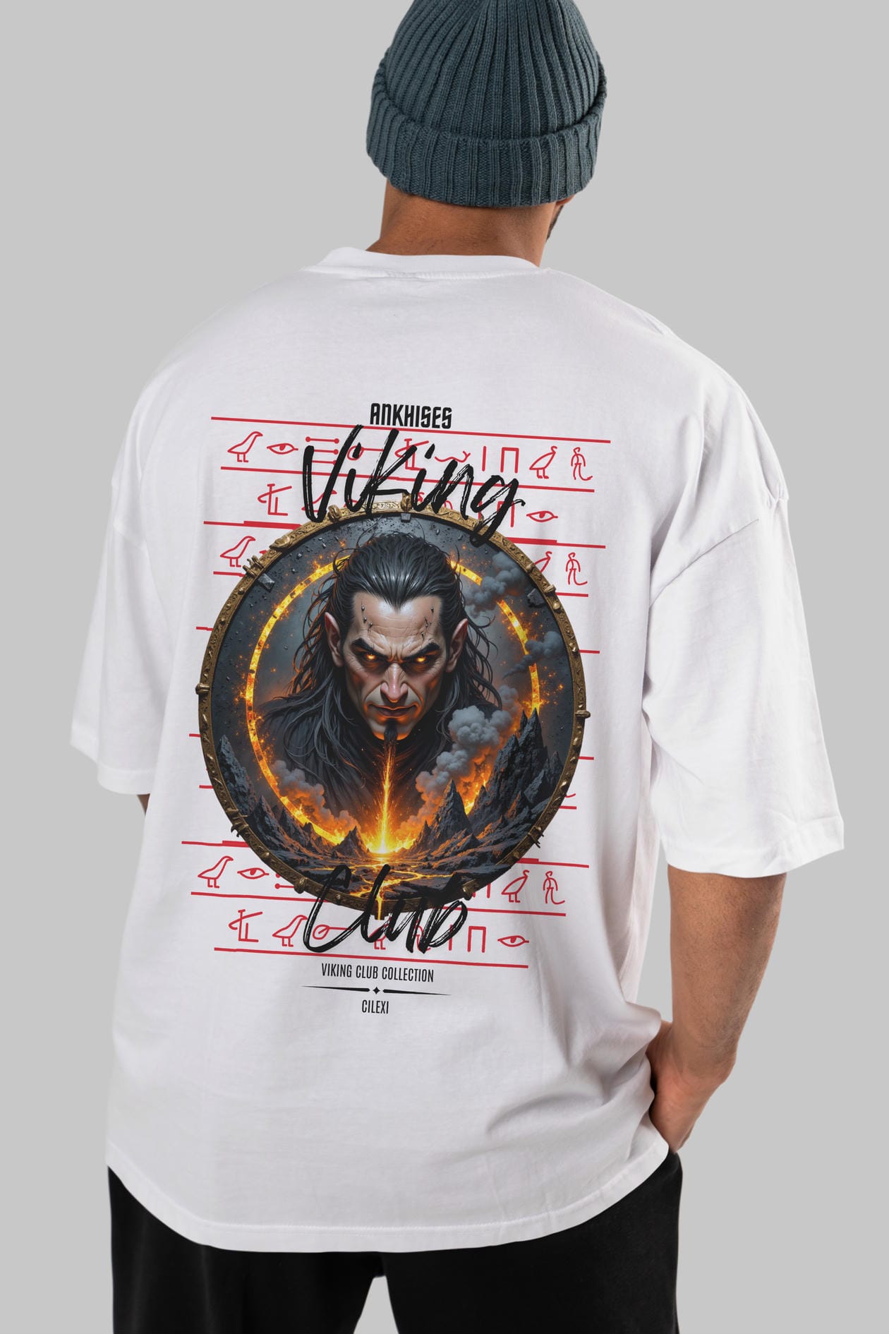 Loke 2 Arka Baskılı Oversize t-shirt Erkek Kadın %100 Pamuk Bisiklet Yaka tişort