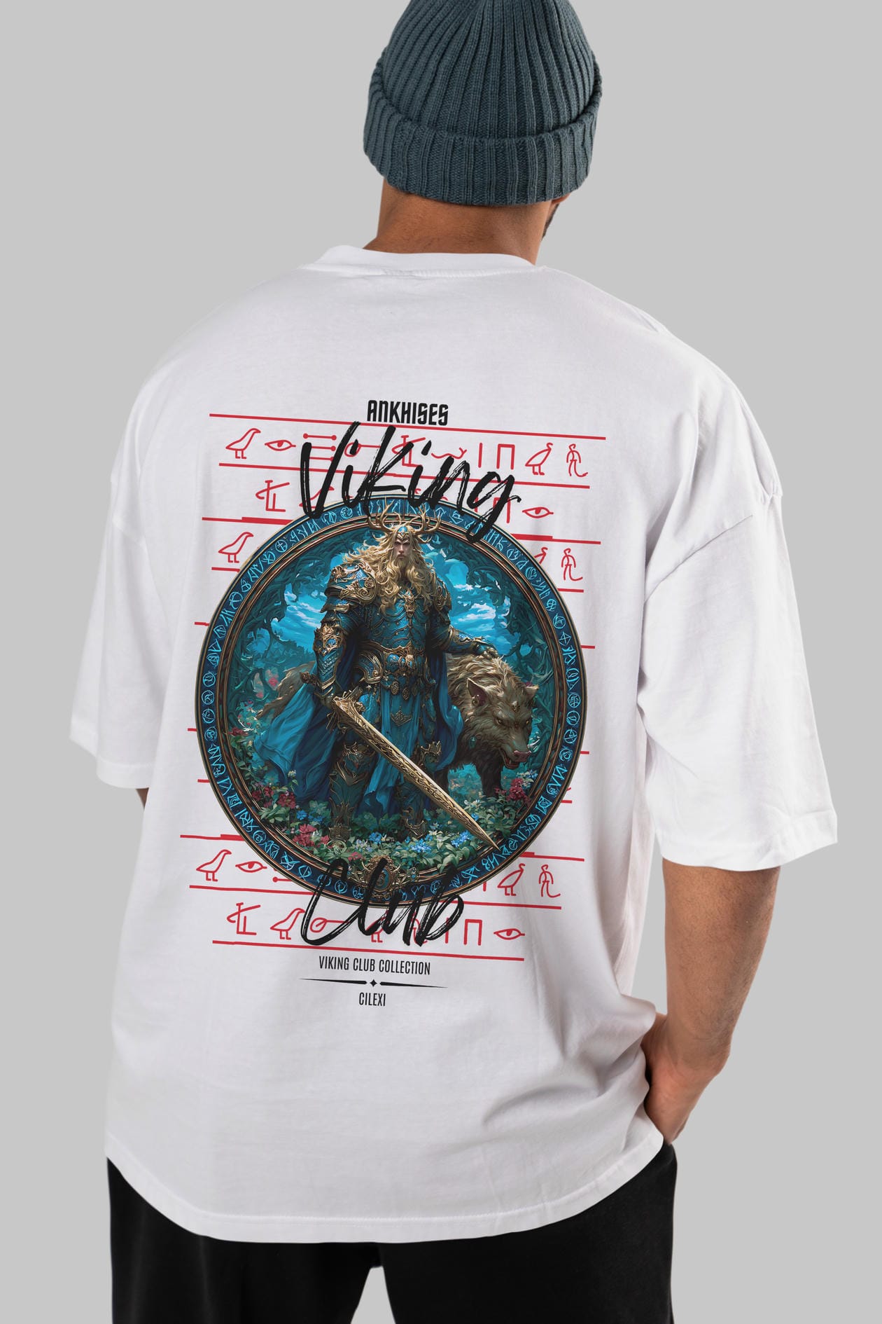 Freyr Baskılı Oversize t-shirt Erkek Kadın %100 Pamuk Bisiklet Yaka tişort