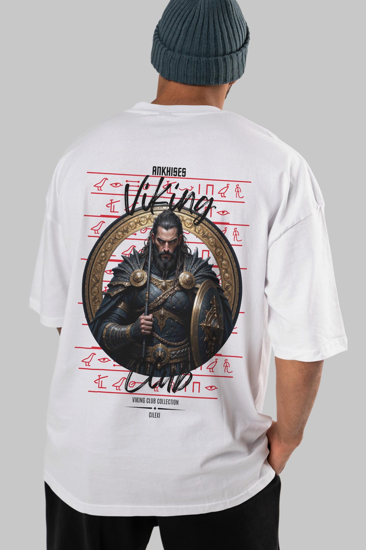 Viking Mitolojisi Serisi 6 Arka Baskılı Oversize t-shirt Erkek Kadın %100 Pamuk Bisiklet Yaka tişort