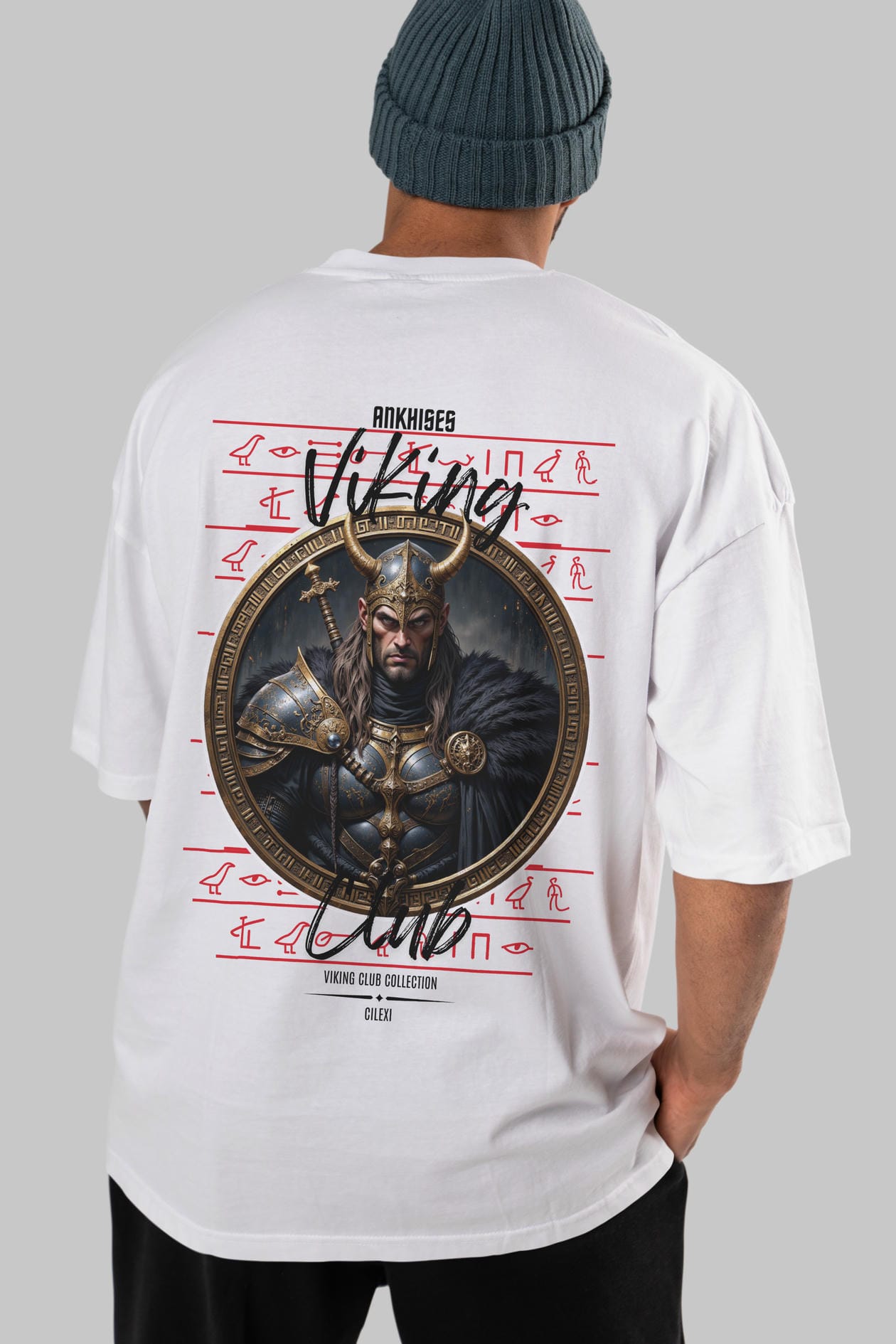 Viking Mitolojisi Serisi 21 Arka Baskılı Oversize t-shirt Erkek Kadın %100 Pamuk Bisiklet Yaka tişort