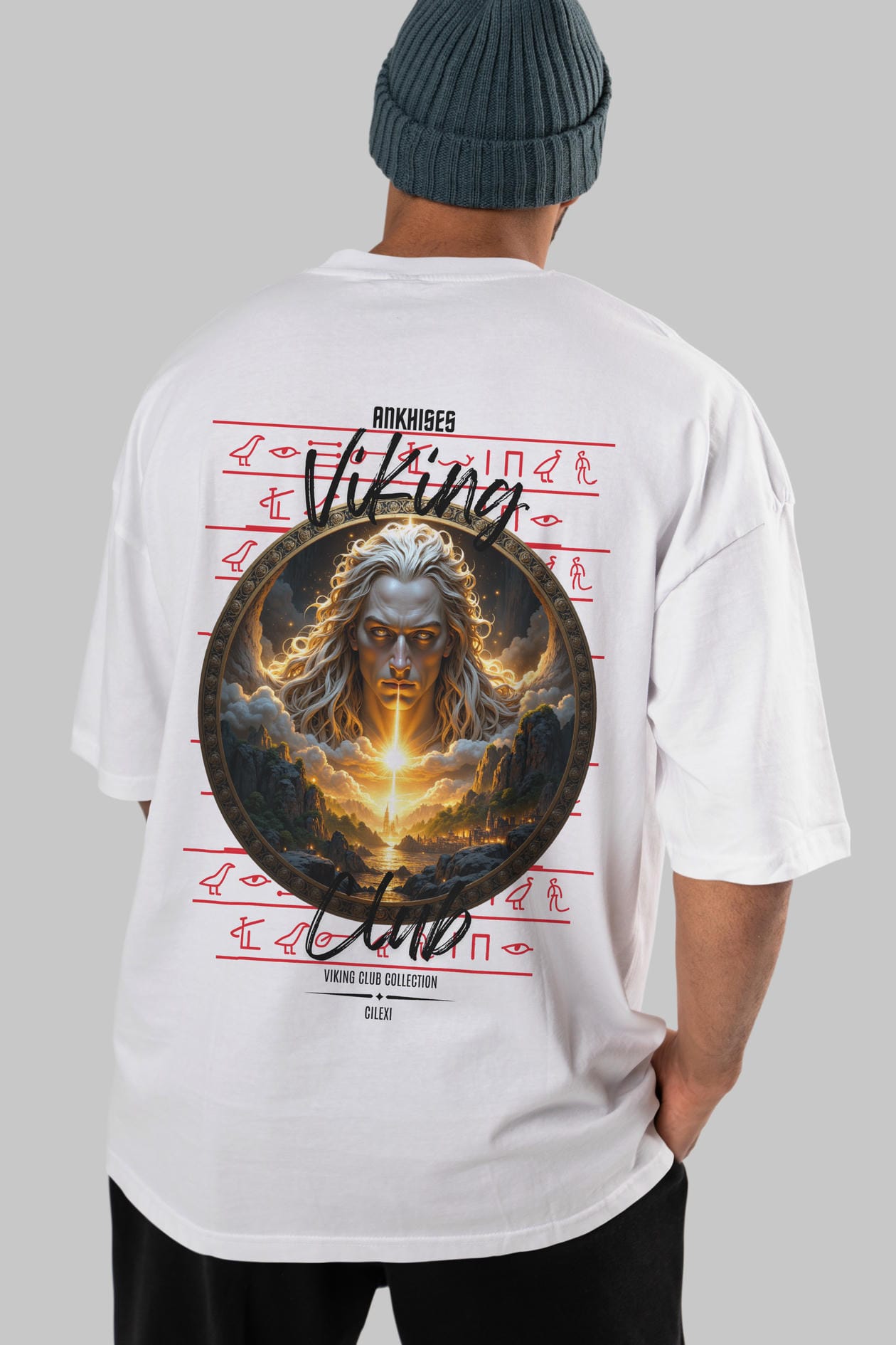 Viking Mitolojisi Serisi 15 Arka Baskılı Oversize t-shirt Erkek Kadın %100 Pamuk Bisiklet Yaka tişort