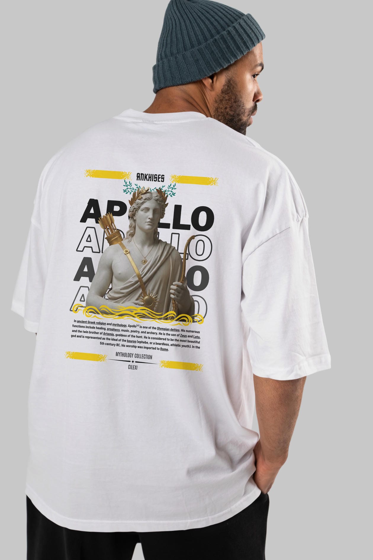 Apollo 2 Arka Baskılı Oversize t-shirt Erkek Kadın %100 Pamuk Bisiklet Yaka tişort