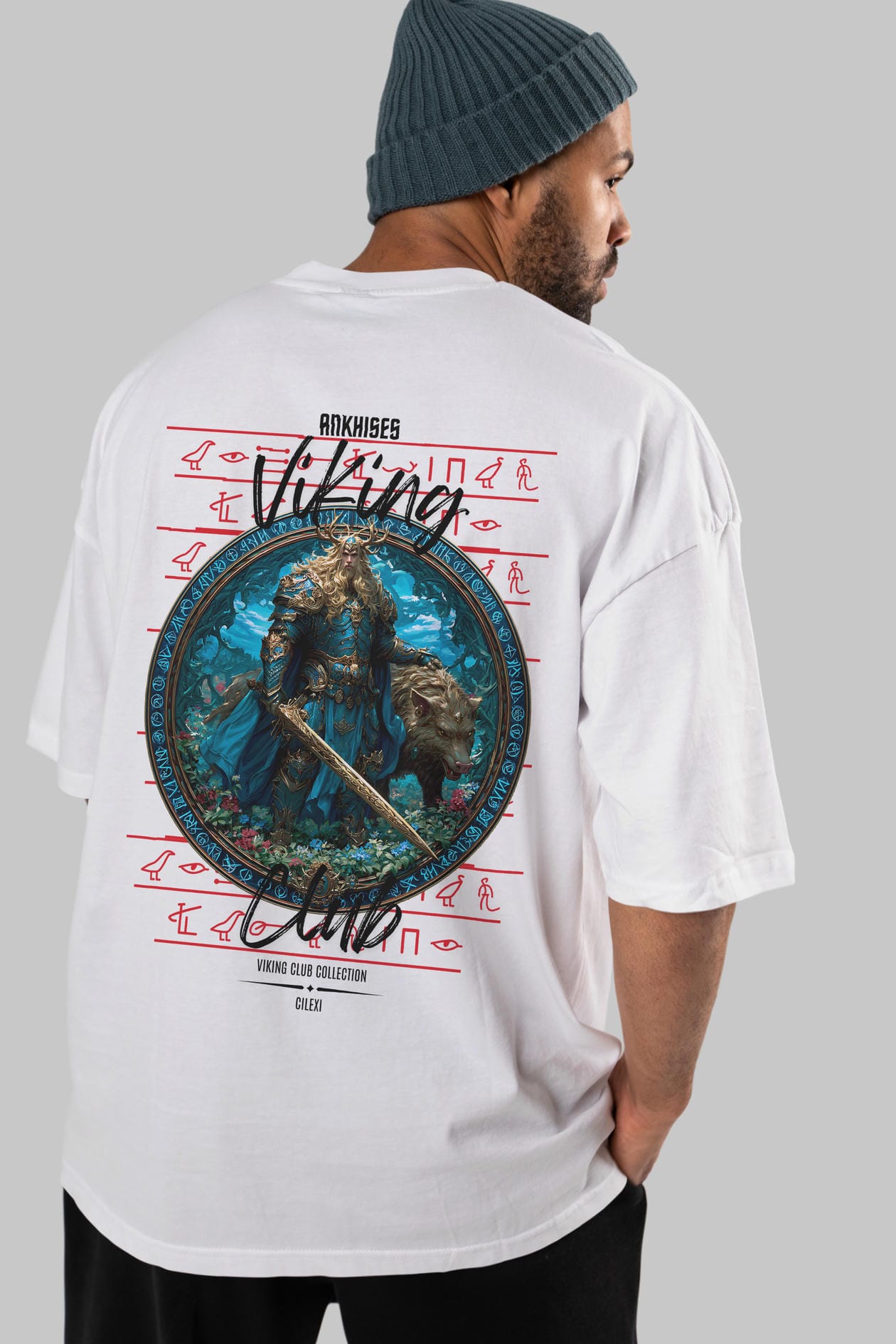 Freyr Baskılı Oversize t-shirt Erkek Kadın %100 Pamuk Bisiklet Yaka tişort