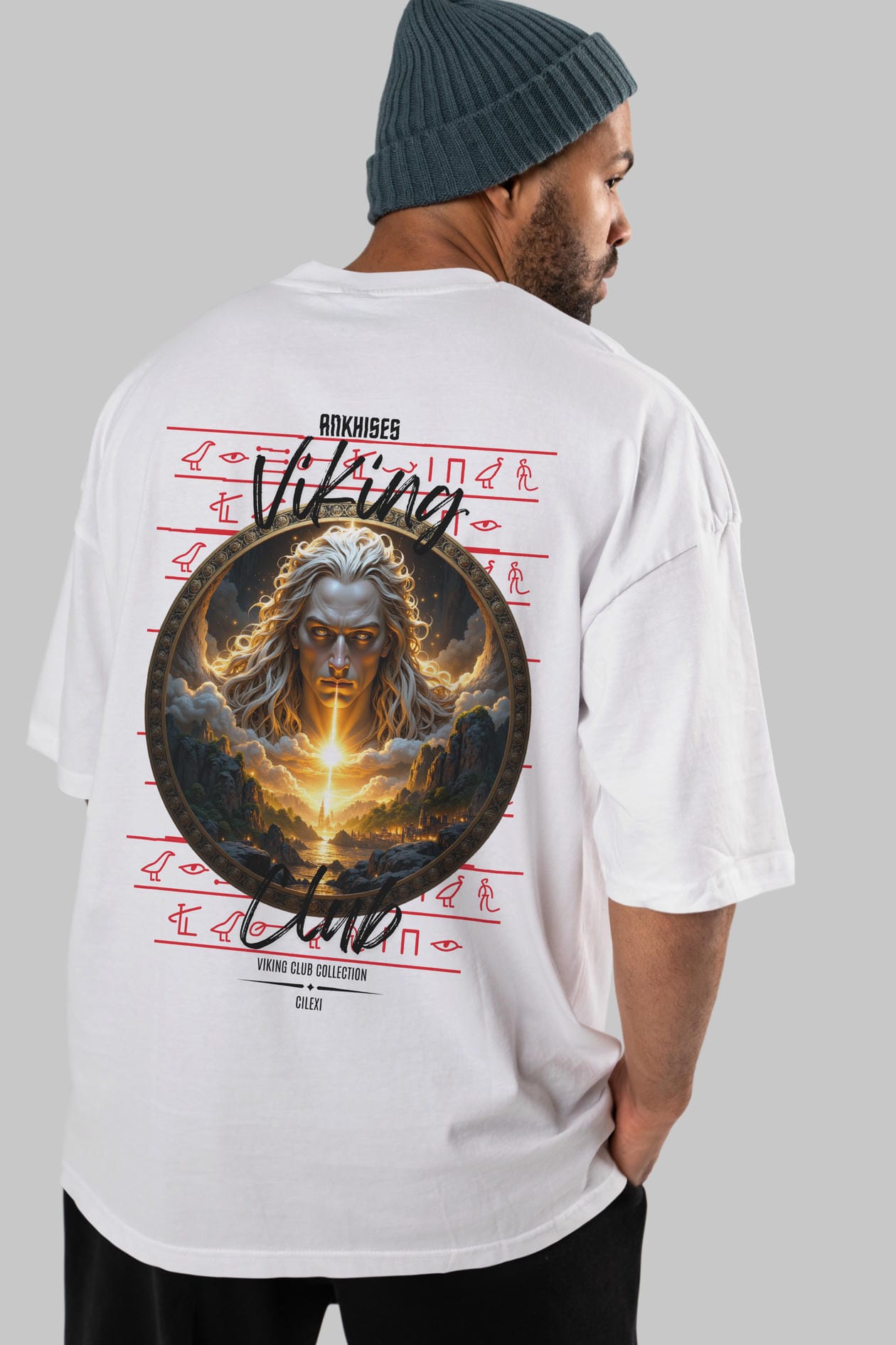 Viking Mitolojisi Serisi 15 Arka Baskılı Oversize t-shirt Erkek Kadın %100 Pamuk Bisiklet Yaka tişort