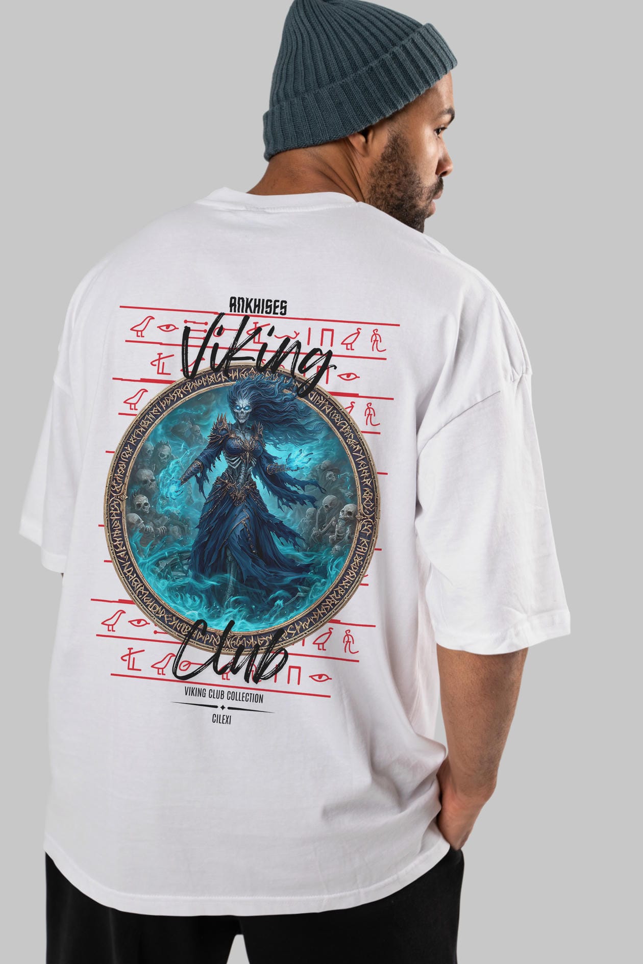 Hel Baskılı Oversize t-shirt Erkek Kadın %100 Pamuk Bisiklet Yaka tişort