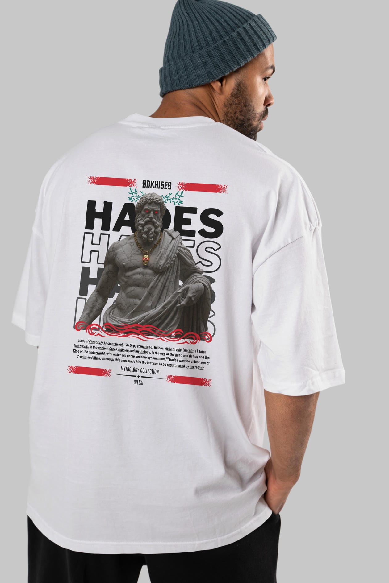 Hades 3 Arka Baskılı Oversize t-shirt Erkek Kadın %100 Pamuk Bisiklet Yaka tişort