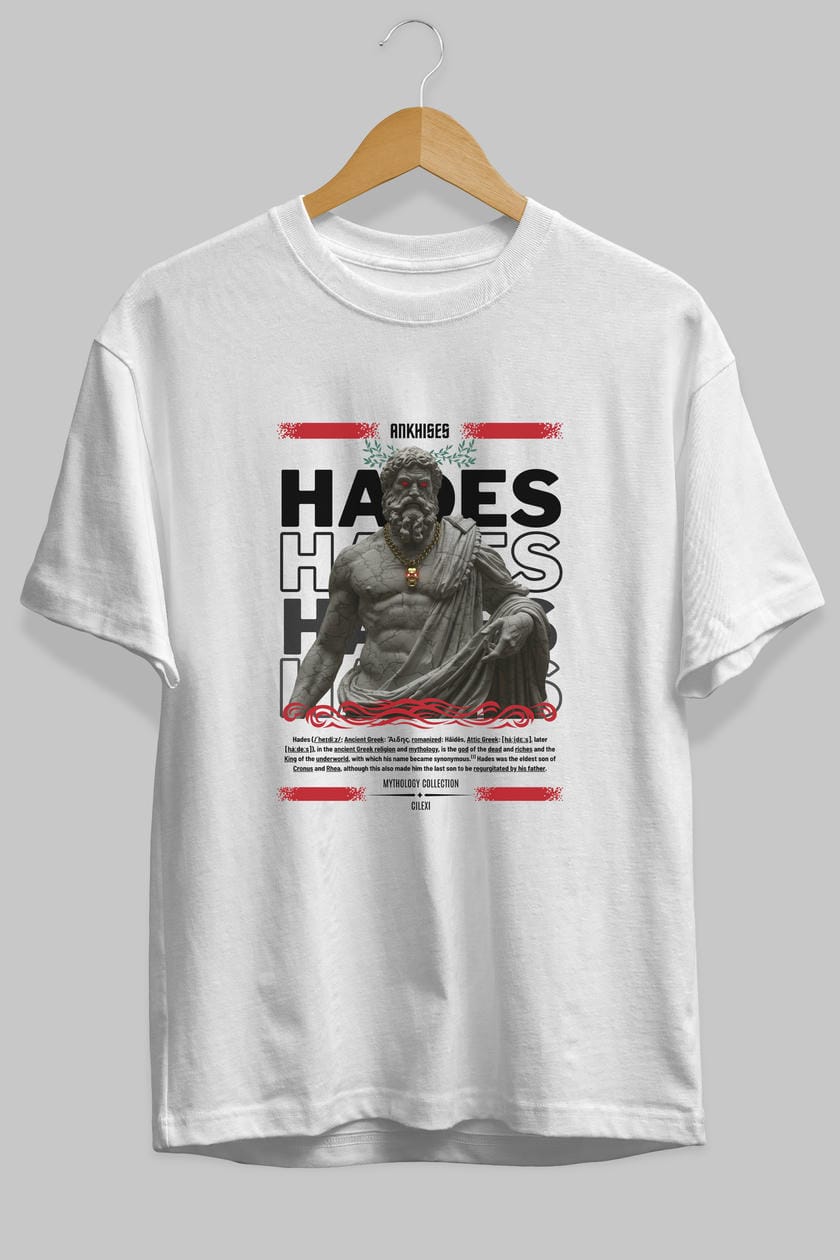 Hades 3 ön Baskılı Oversize t-shirt Erkek Kadın %100 Pamuk Bisiklet Yaka tişort