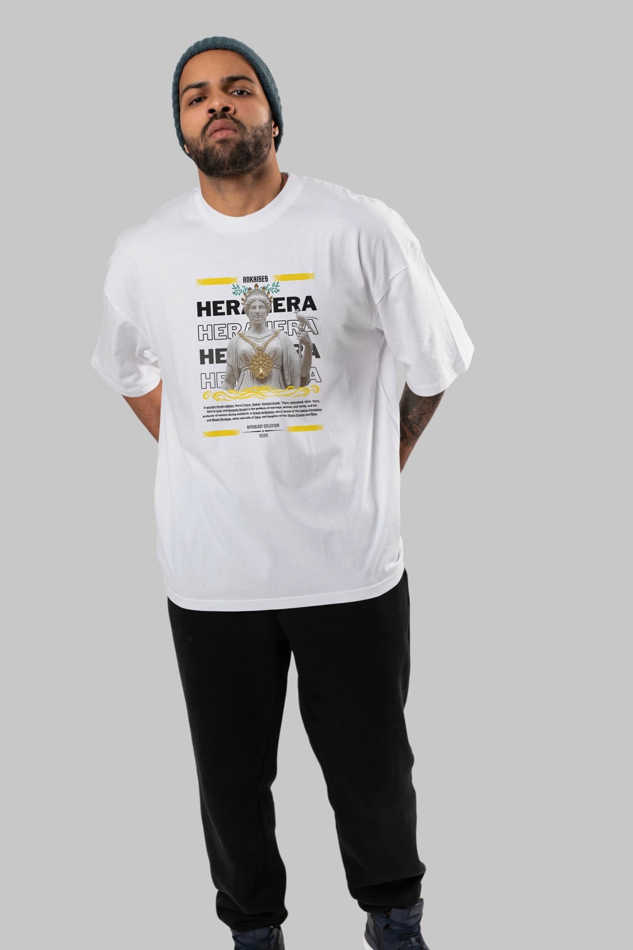 Hera 2 ön Baskılı Oversize t-shirt Erkek Kadın %100 Pamuk Bisiklet Yaka tişort