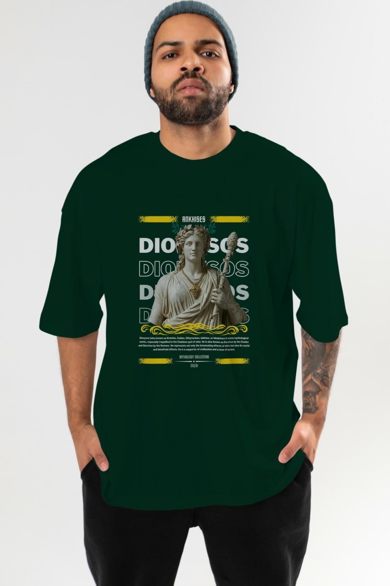 Dionysos 1 ön Baskılı Oversize t-shirt Erkek Kadın %100 Pamuk Bisiklet Yaka tişort - Cilexi