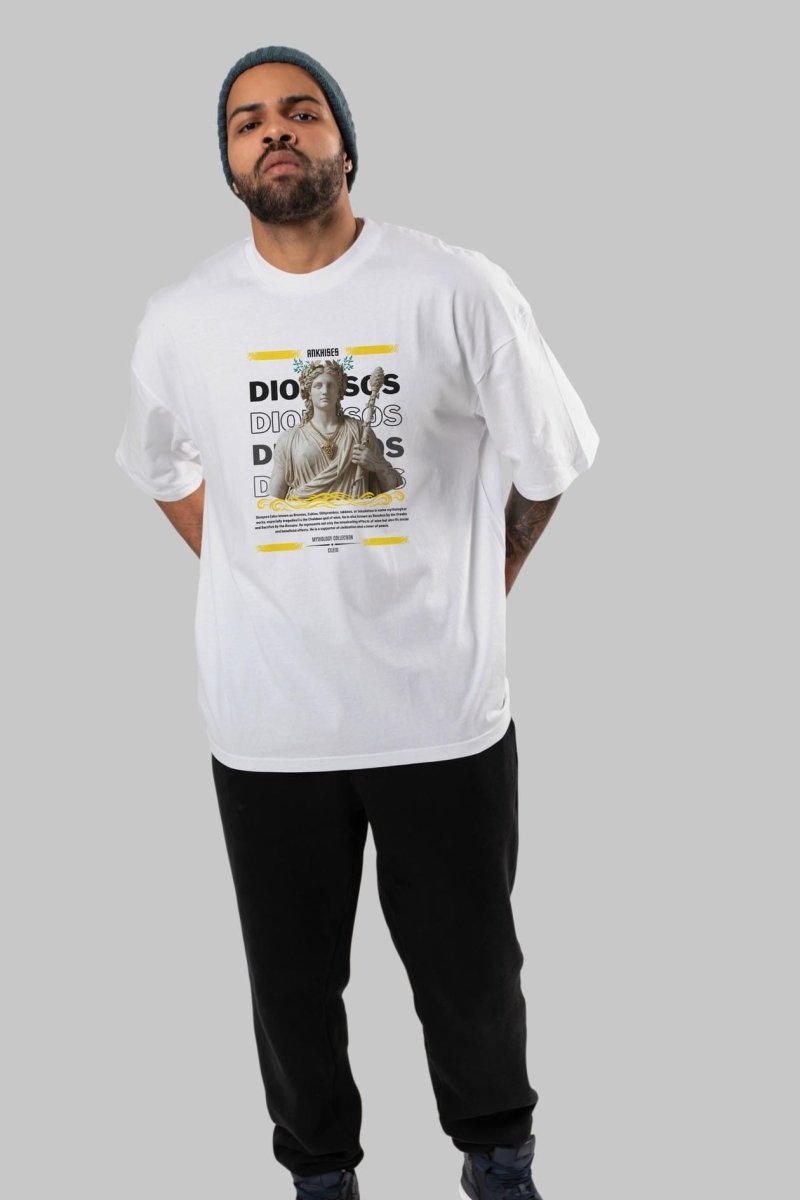 Dionysos 1 ön Baskılı Oversize t-shirt Erkek Kadın %100 Pamuk Bisiklet Yaka tişort - Cilexi