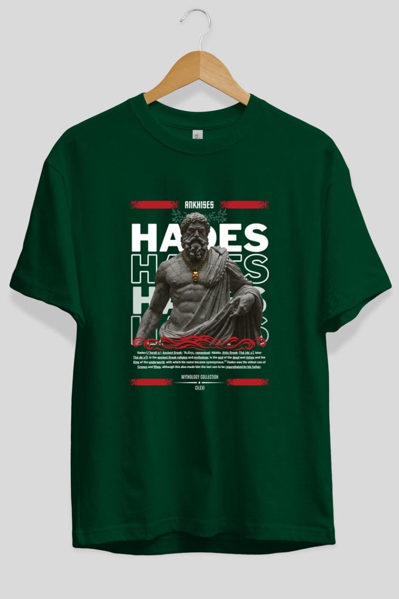 Hades 3 ön Baskılı Oversize t-shirt Erkek Kadın %100 Pamuk Bisiklet Yaka tişort - Cilexi