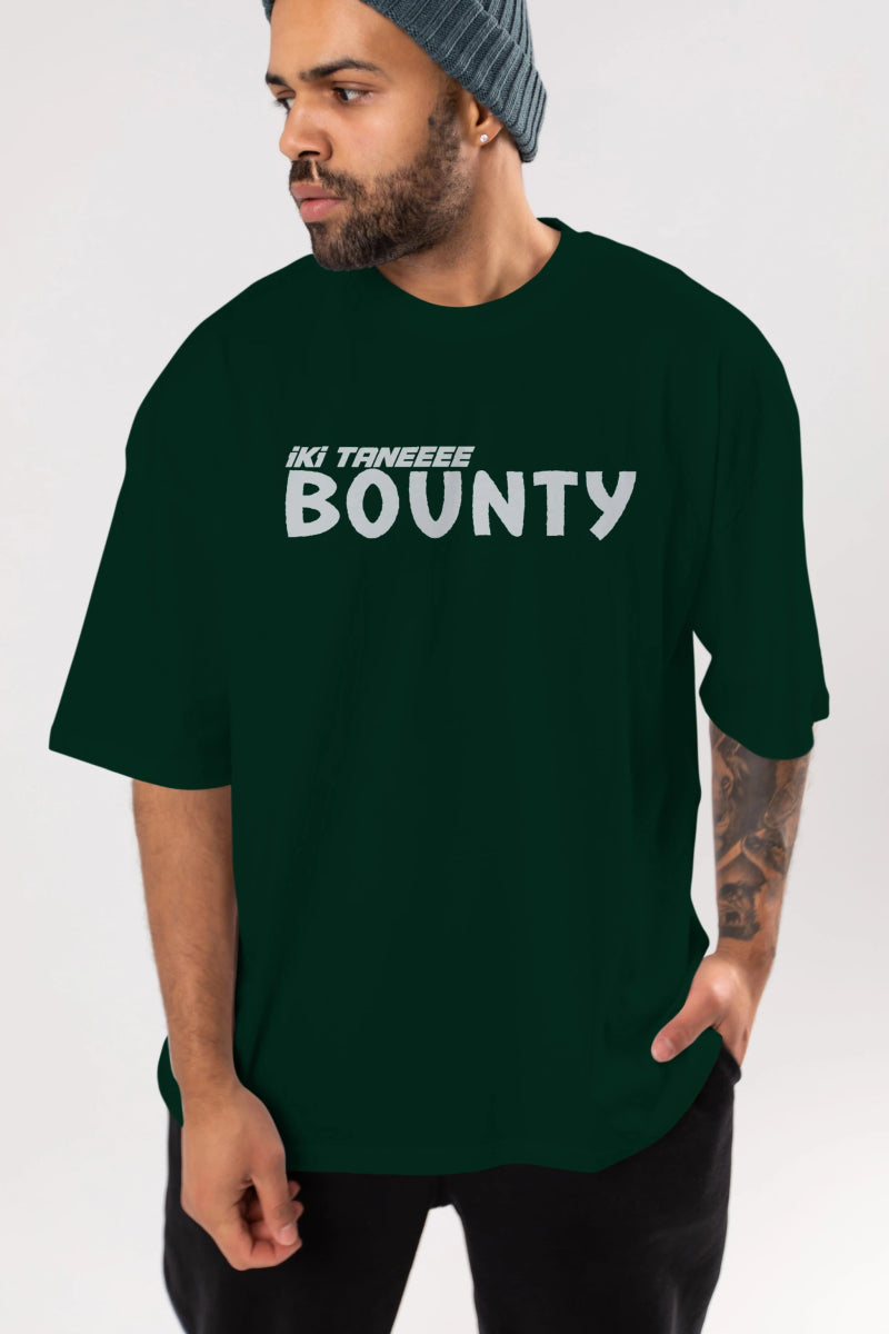 İki Tane Bounty Ön Baskılı Oversize t-shirt %100 pamuk Erkek Kadın Unisex - Cilexi