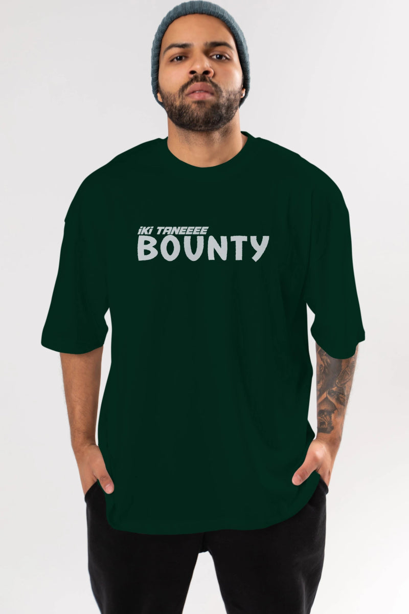 İki Tane Bounty Ön Baskılı Oversize t-shirt %100 pamuk Erkek Kadın Unisex - Cilexi