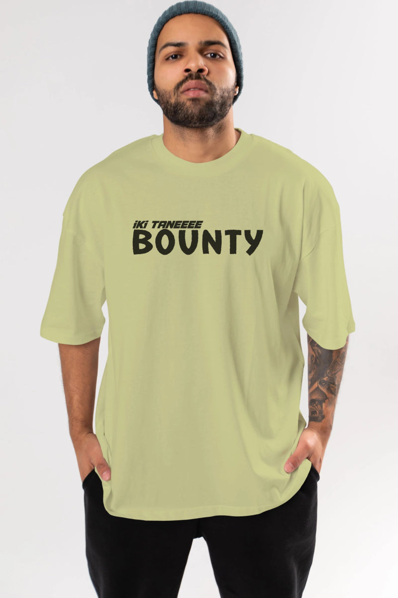 İki Tane Bounty Ön Baskılı Oversize t-shirt %100 pamuk Erkek Kadın Unisex - Cilexi