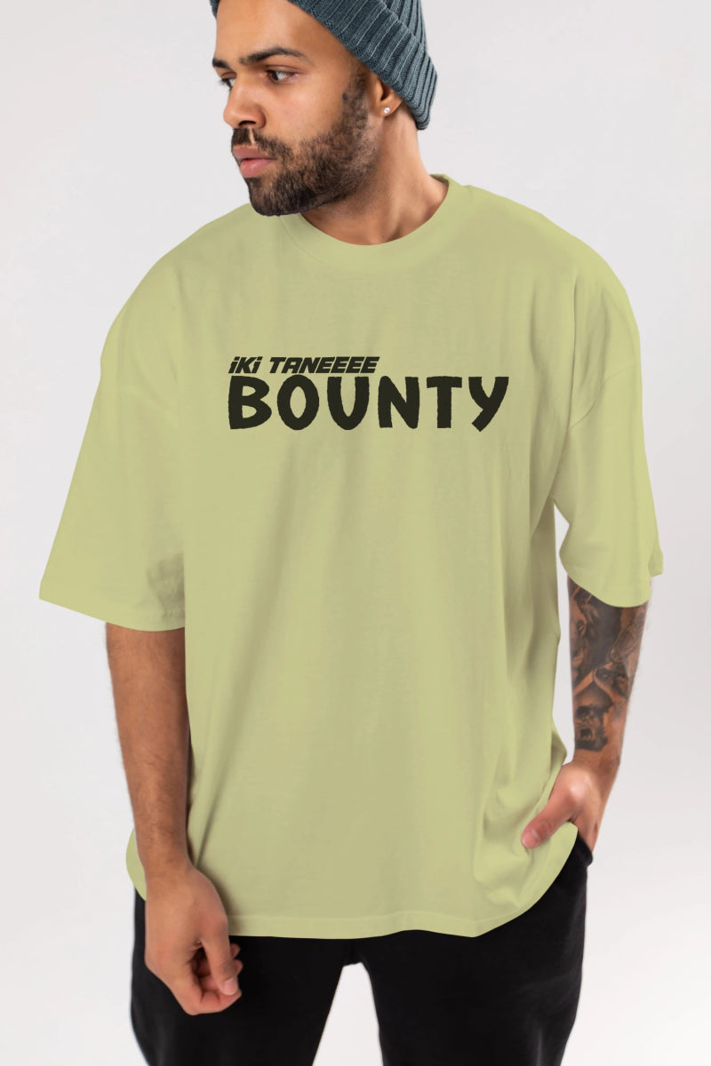 İki Tane Bounty Ön Baskılı Oversize t-shirt %100 pamuk Erkek Kadın Unisex - Cilexi