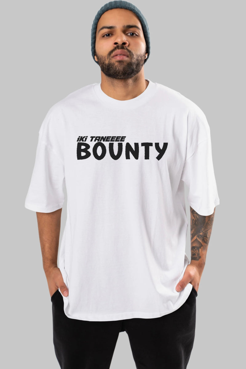 İki Tane Bounty Ön Baskılı Oversize t-shirt %100 pamuk Erkek Kadın Unisex - Cilexi