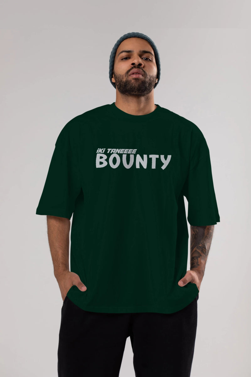 İki Tane Bounty Ön Baskılı Oversize t-shirt %100 pamuk Erkek Kadın Unisex - Cilexi