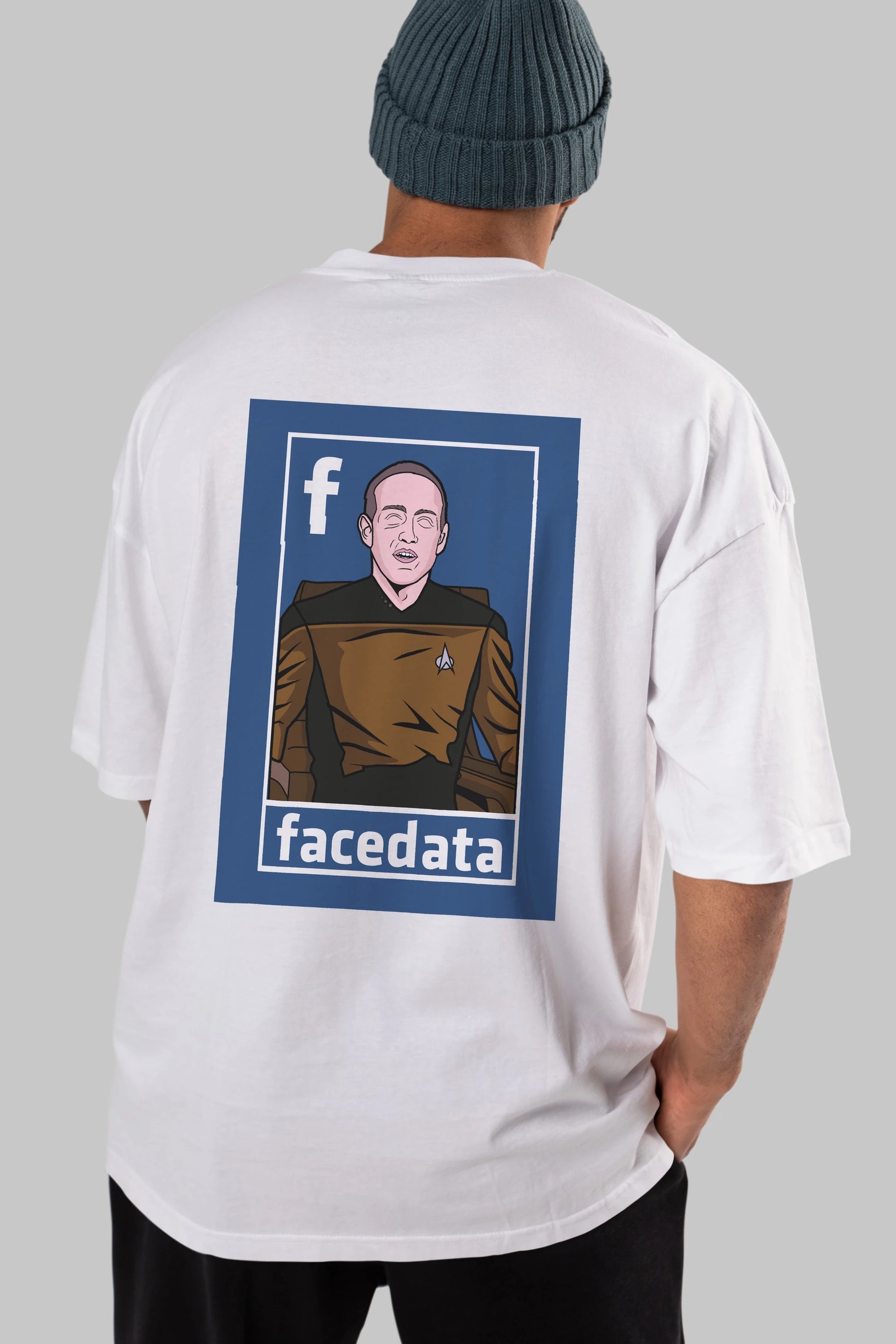 Zukerberg Data Arka Baskılı Oversize t-shirt Erkek Kadın Unisex %100 Pamuk tişort