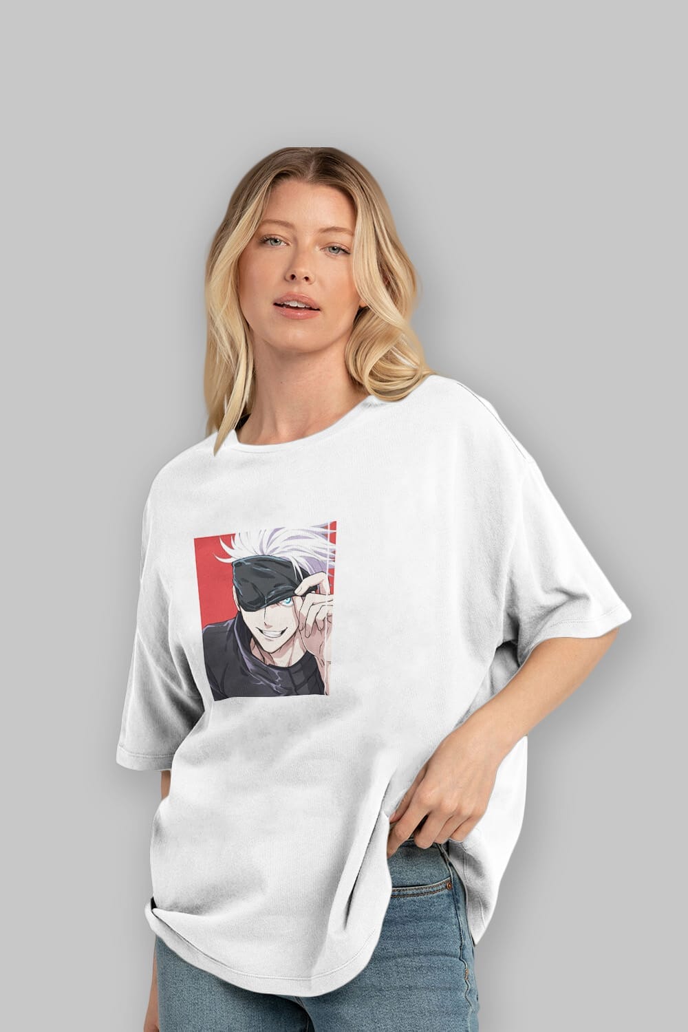 JUJUTSU KAISEN Anime Ön Baskılı Oversize t-shirt %100 pamuk Erkek Kadın Unisex