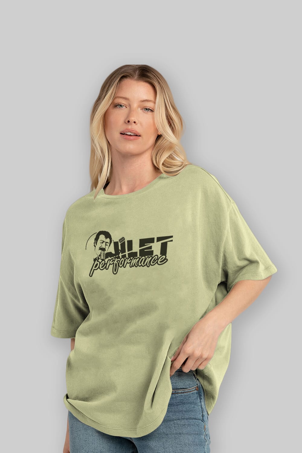 Jilet Performance Ön Baskılı Oversize t-shirt %100 pamuk Erkek Kadın Unisex