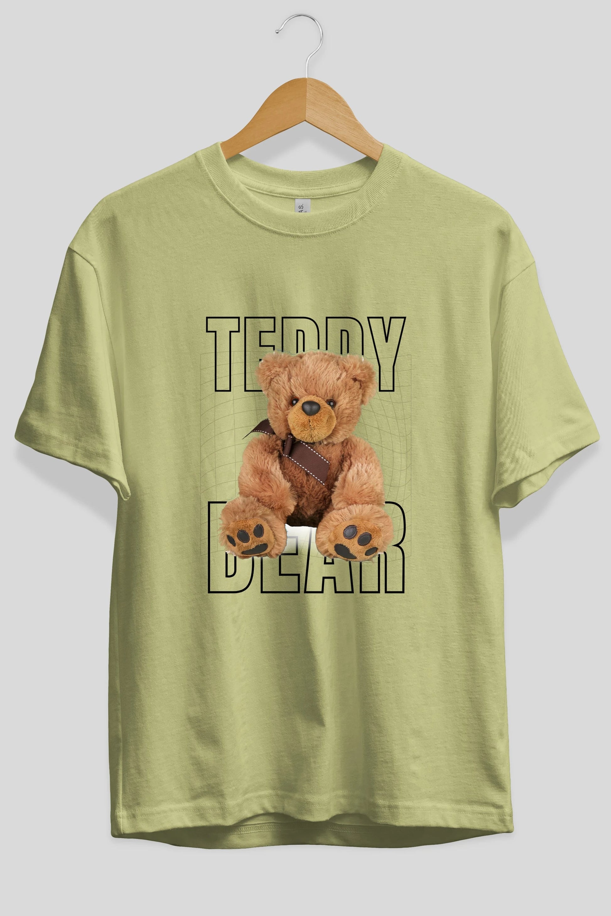 Teddy Bear Yazılı Ön Baskılı Oversize t-shirt Erkek Kadın Unisex