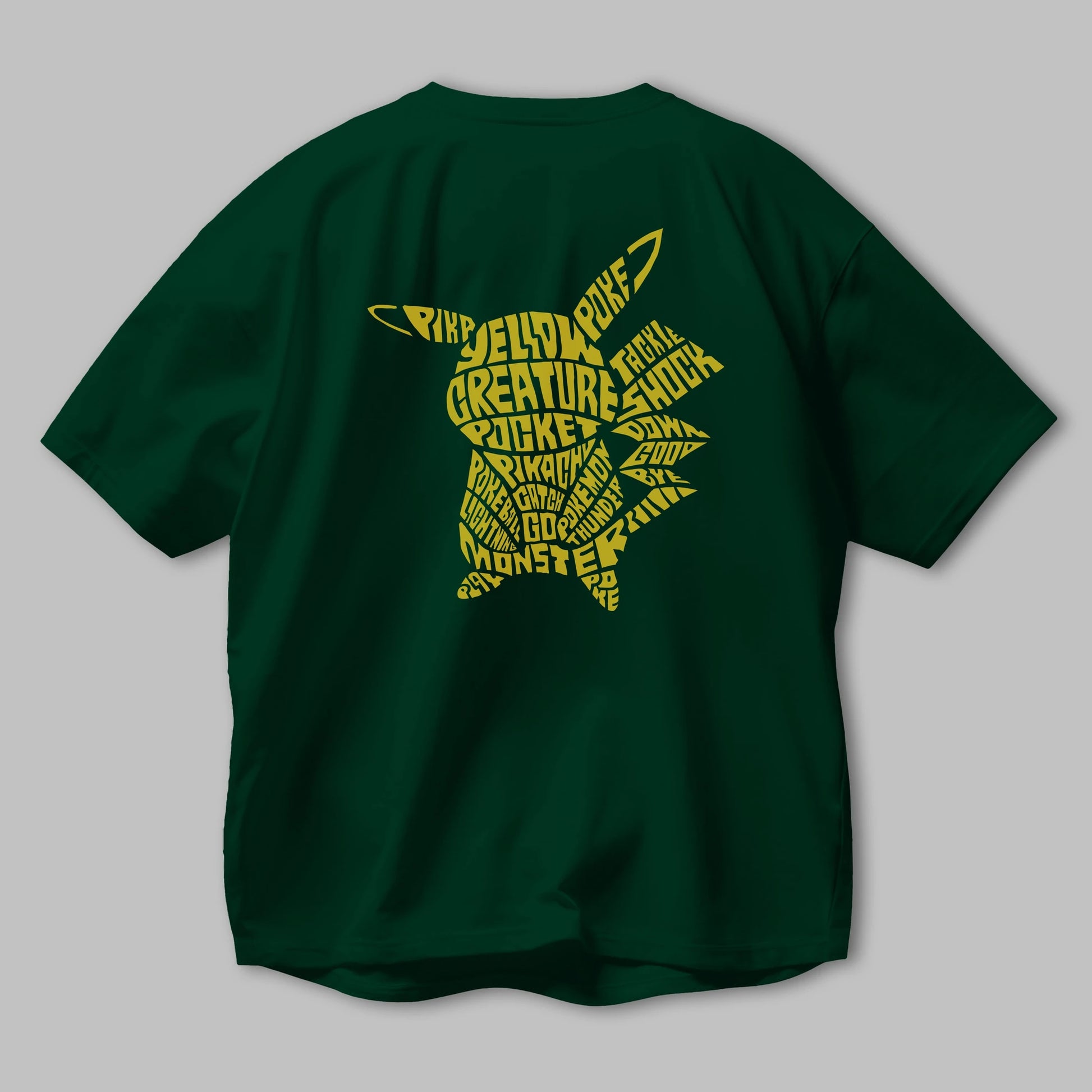 Pocket Monster Arka Baskılı Oversize t-shirt %100 pamuk Erkek Kadın Unisex