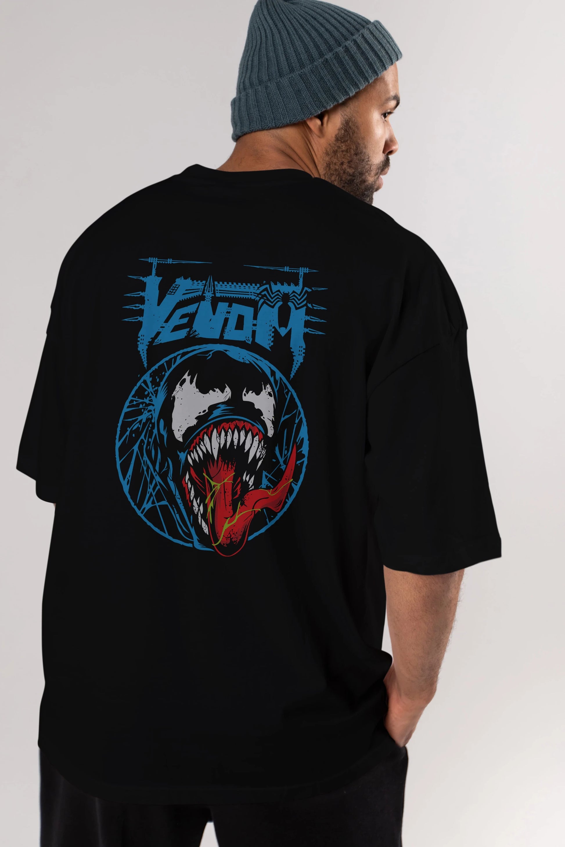 Venom (23) Arka Baskılı Oversize t-shirt Erkek Kadın Unisex %100 Pamuk Bisiklet Yaka tişort