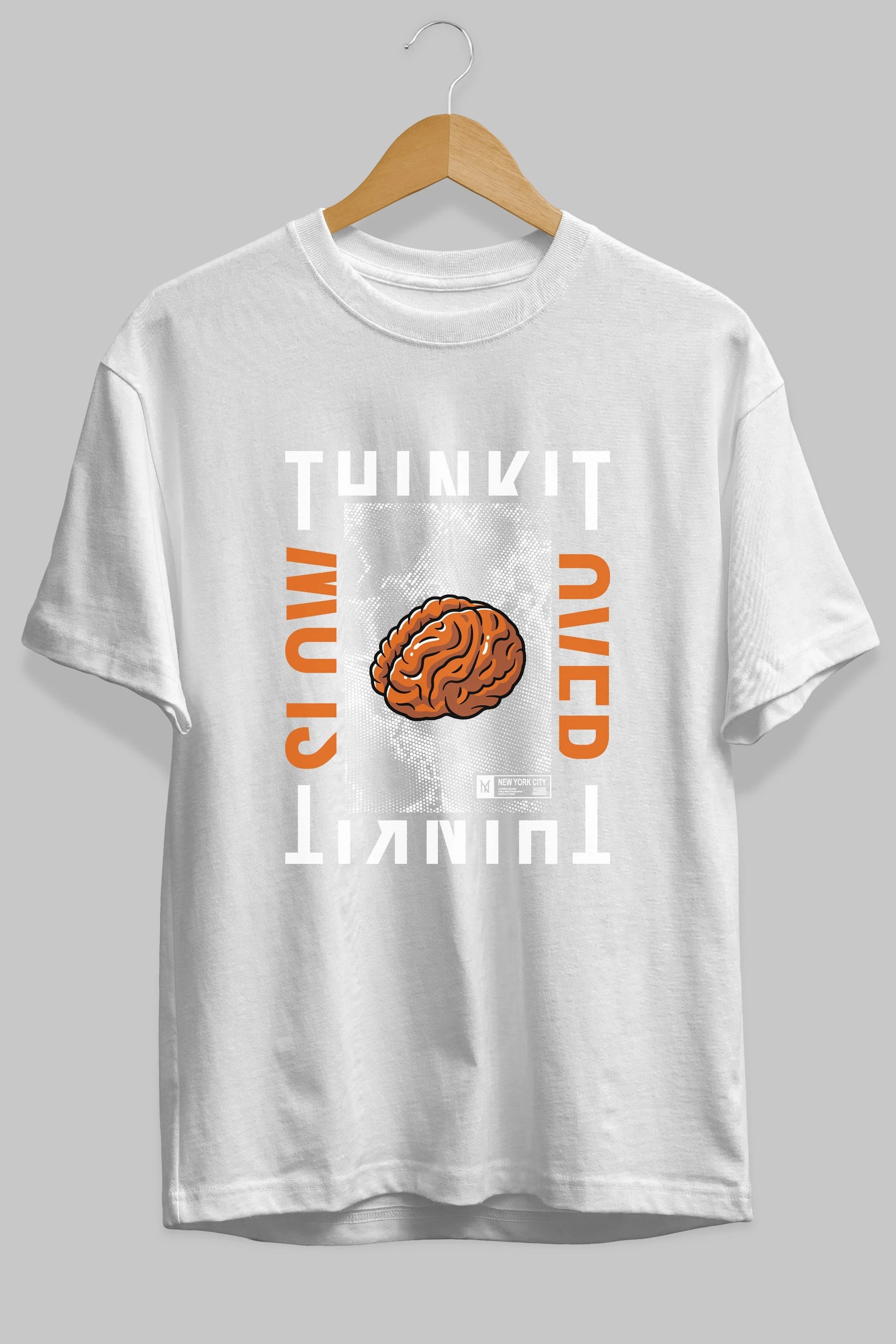 Think it Ön Baskılı Oversize t-shirt Erkek Kadın Unisex
