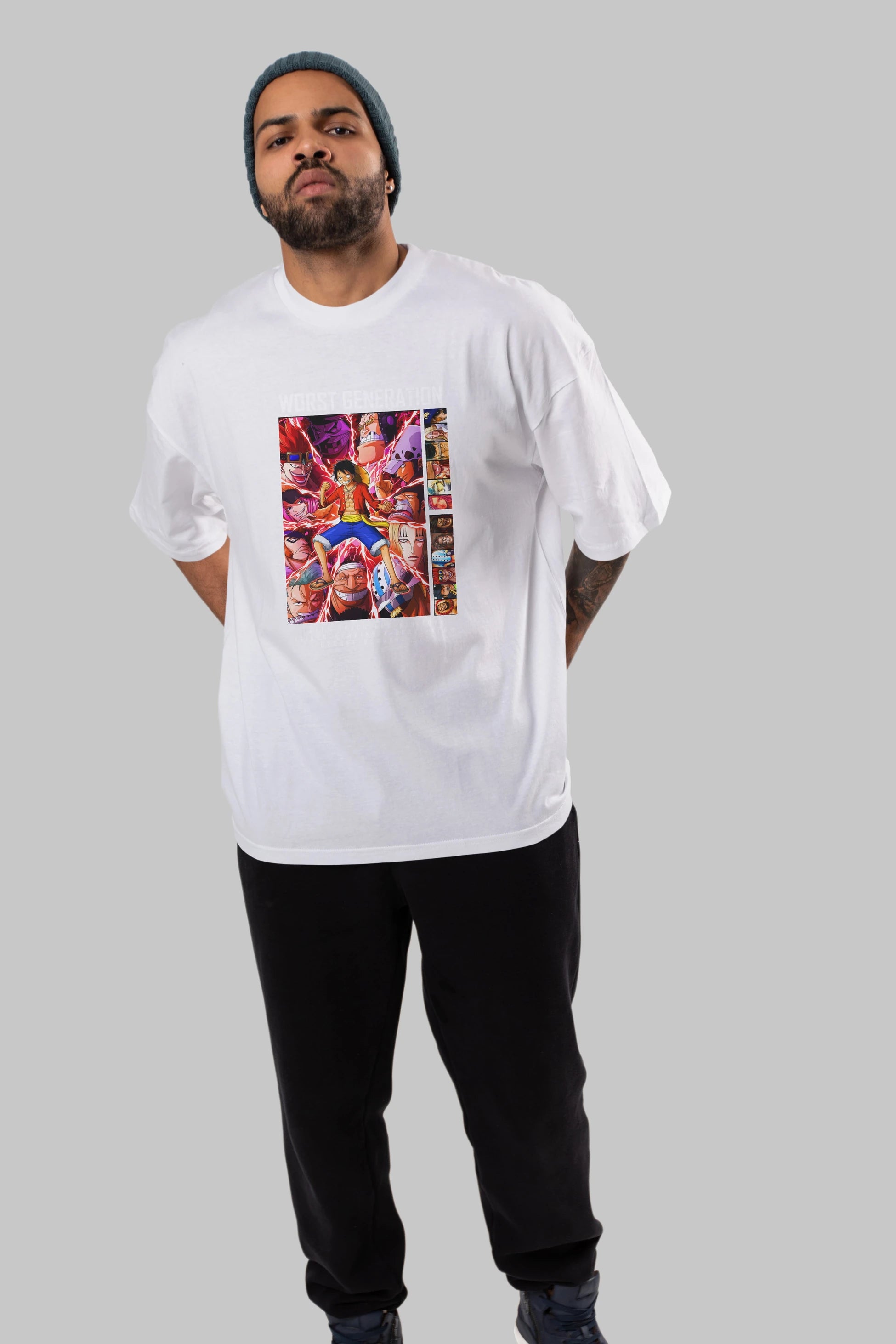 Worst Generation Anime Ön Baskılı Oversize t-shirt Erkek Kadın Unisex