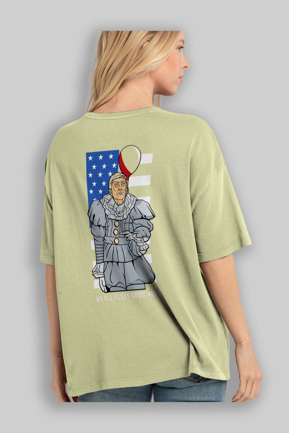It Trump Arka Baskılı Oversize t-shirt Erkek Kadın Unisex %100 Pamuk tişort