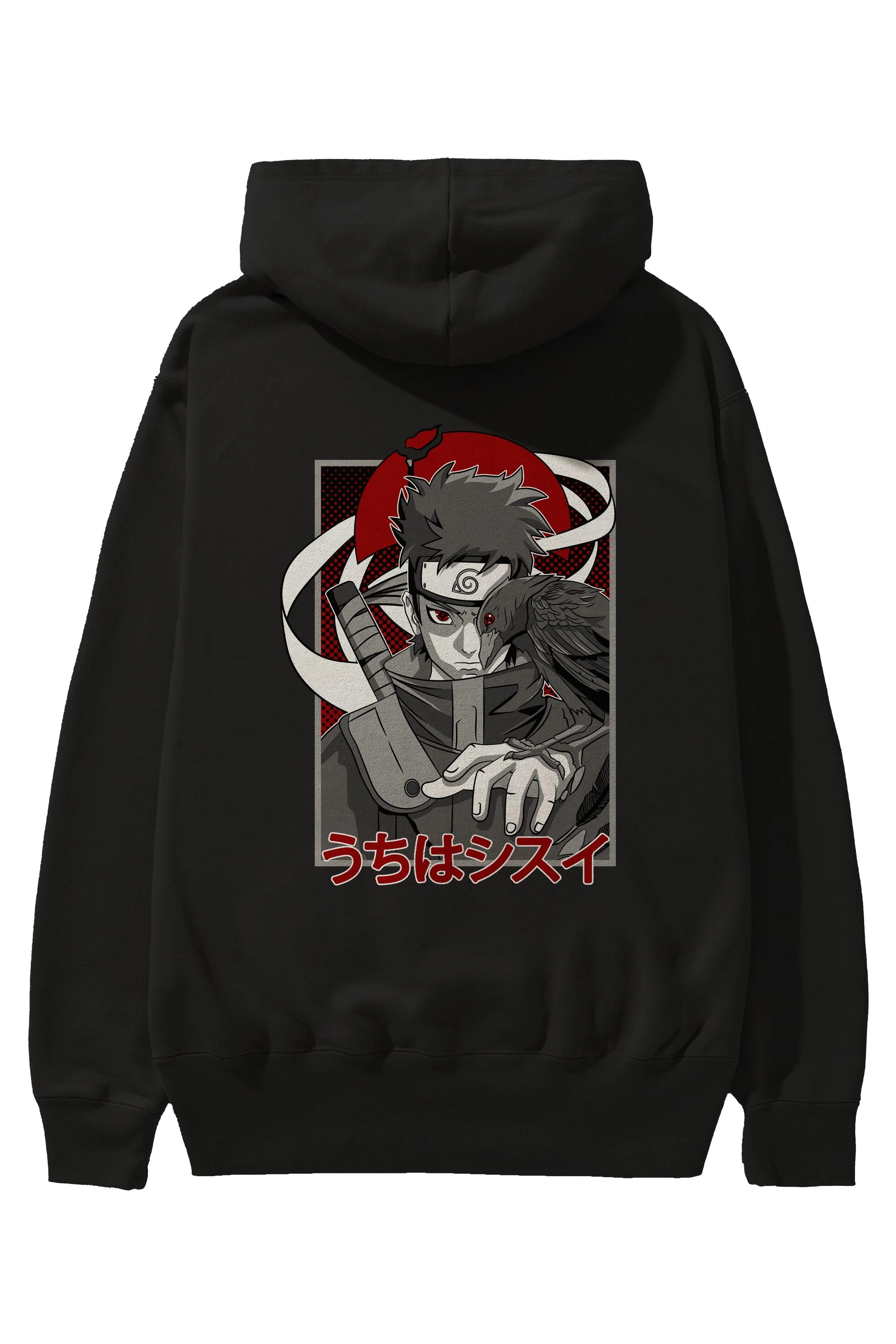 SHISUI UCHIHA NARUTO Anime Arka Baskılı Hoodie Oversize Kapüşonlu Sweatshirt Erkek Kadın Unisex