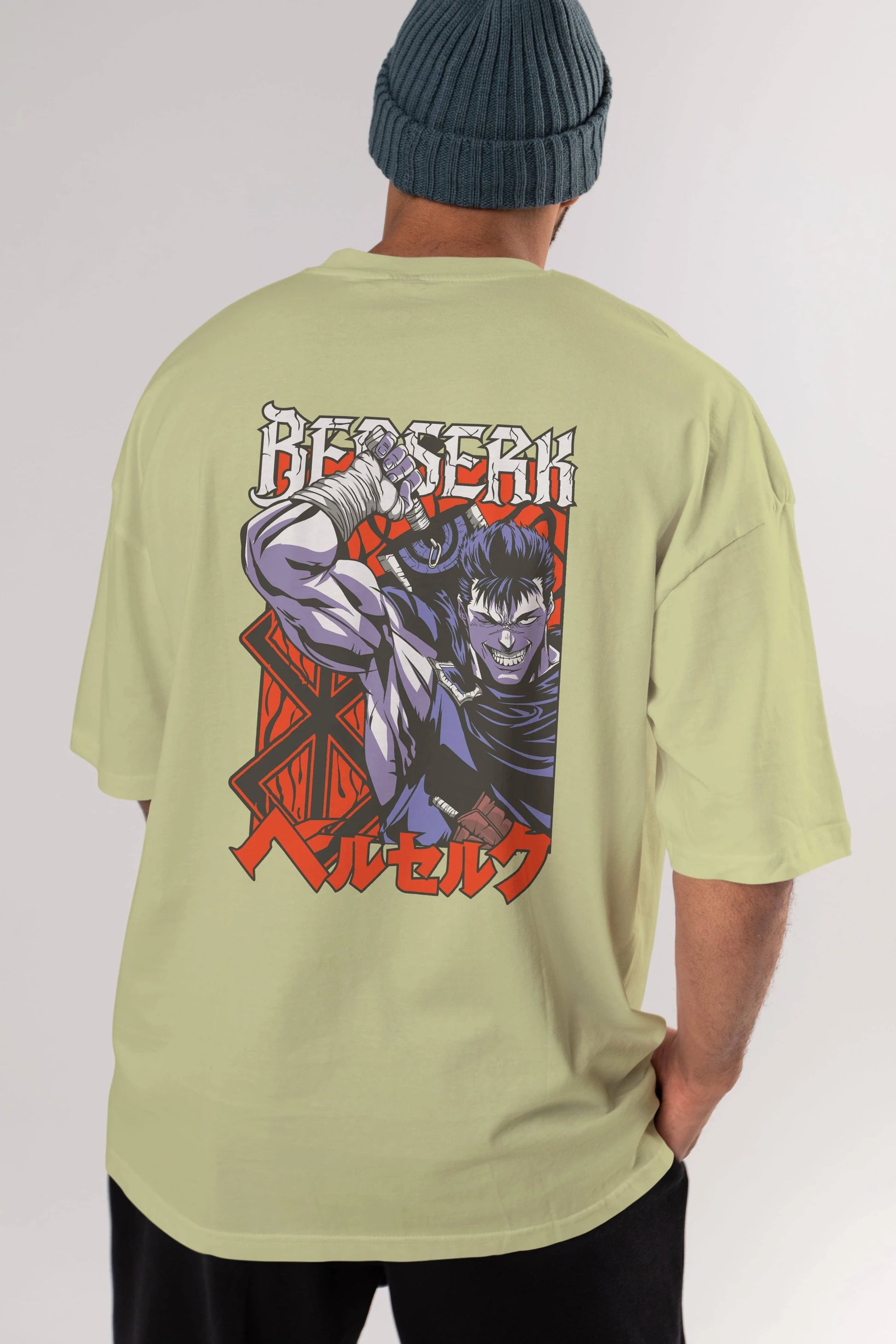 GUTS berserk Anime Arka Baskılı Oversize t-shirt Erkek Kadın Unisex