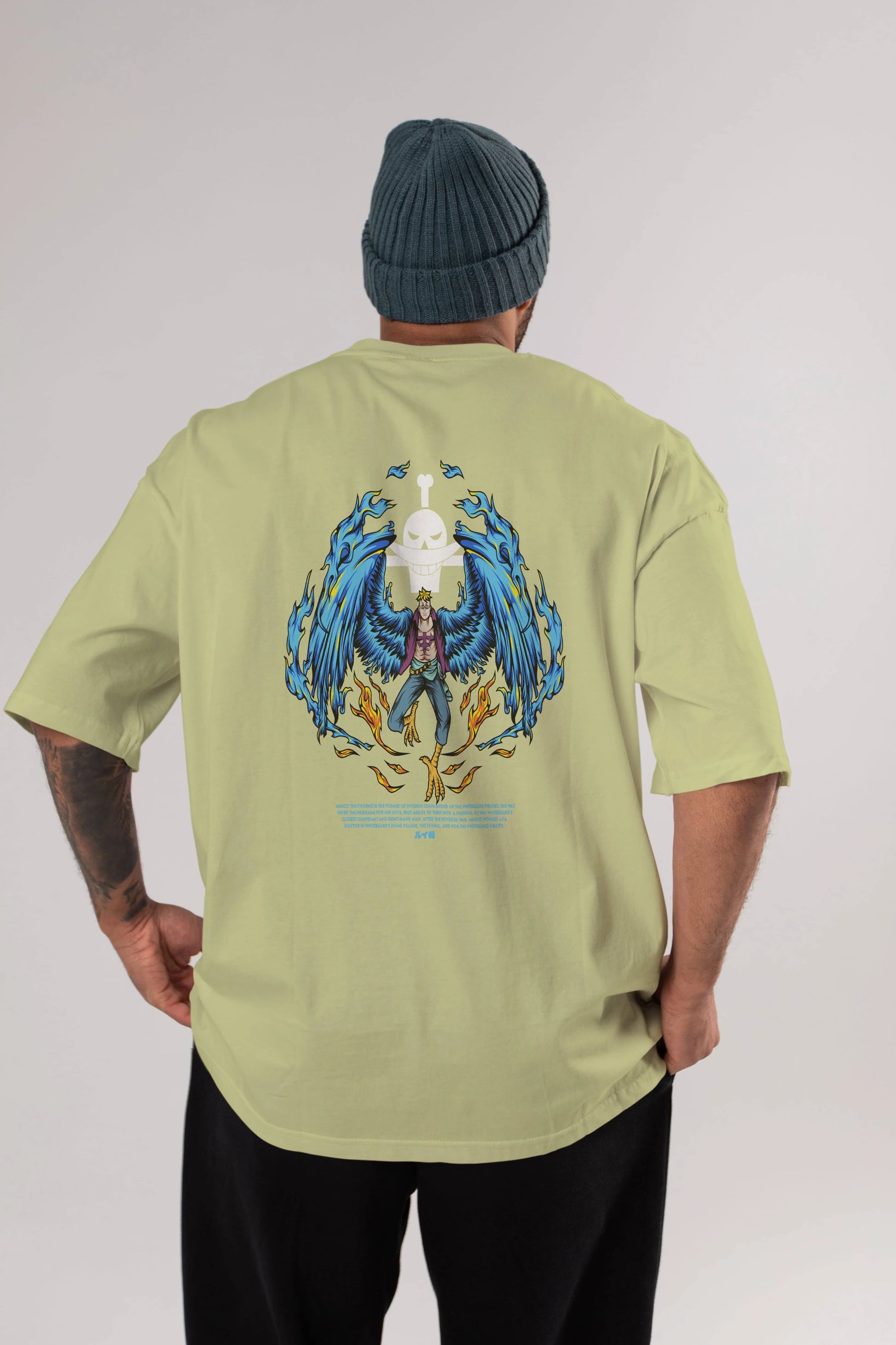 Marco Anime Arka Baskılı Oversize t-shirt Erkek Kadın Unisex