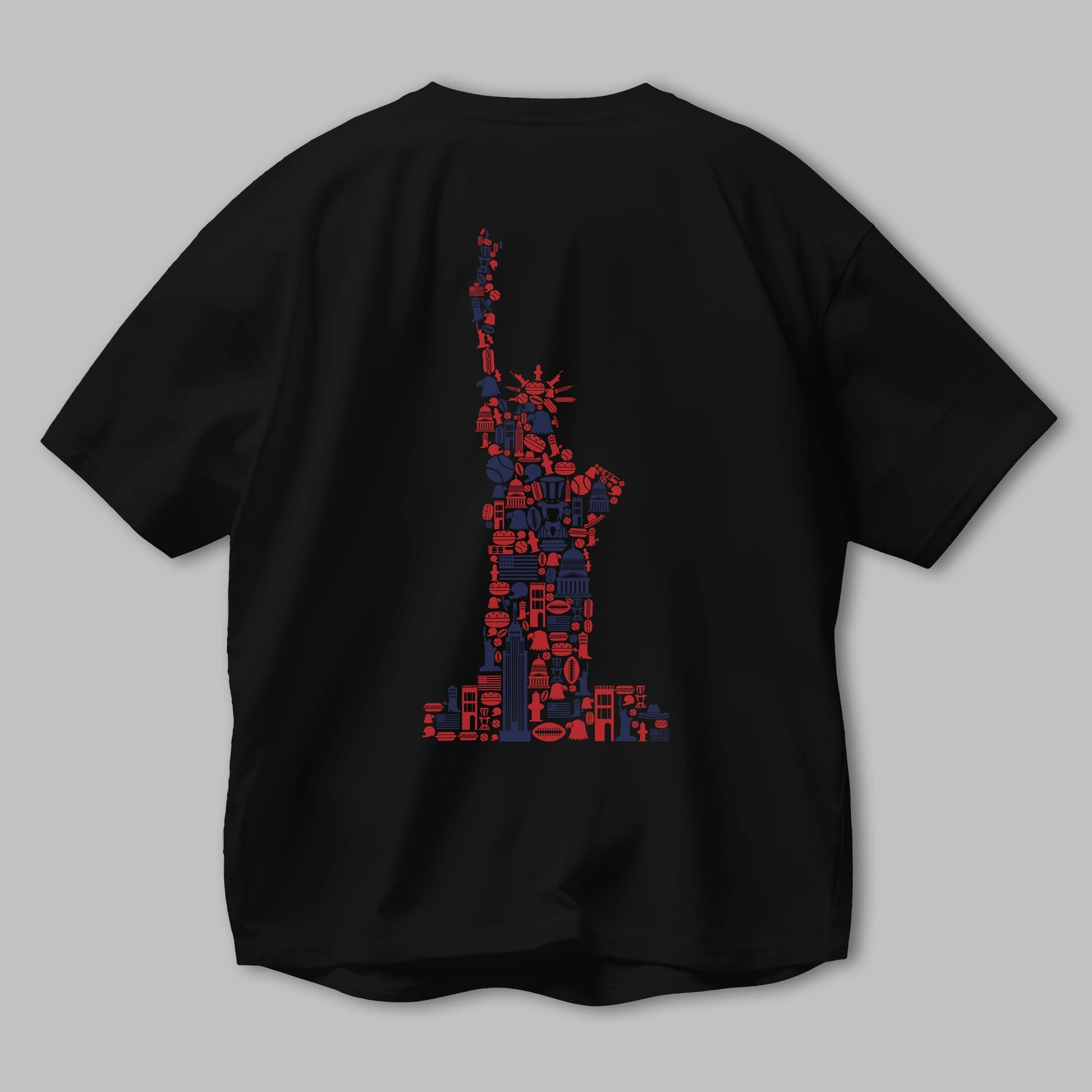 Liberty Arka Baskılı Oversize t-shirt %100 pamuk Erkek Kadın Unisex