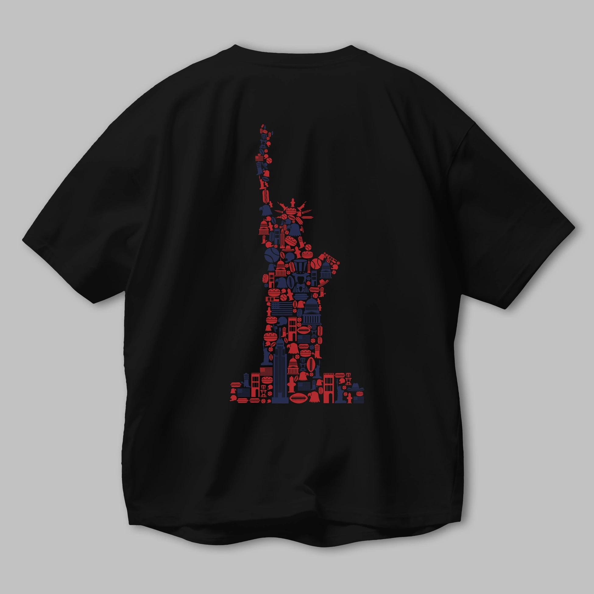 Liberty Arka Baskılı Oversize t-shirt %100 pamuk Erkek Kadın Unisex