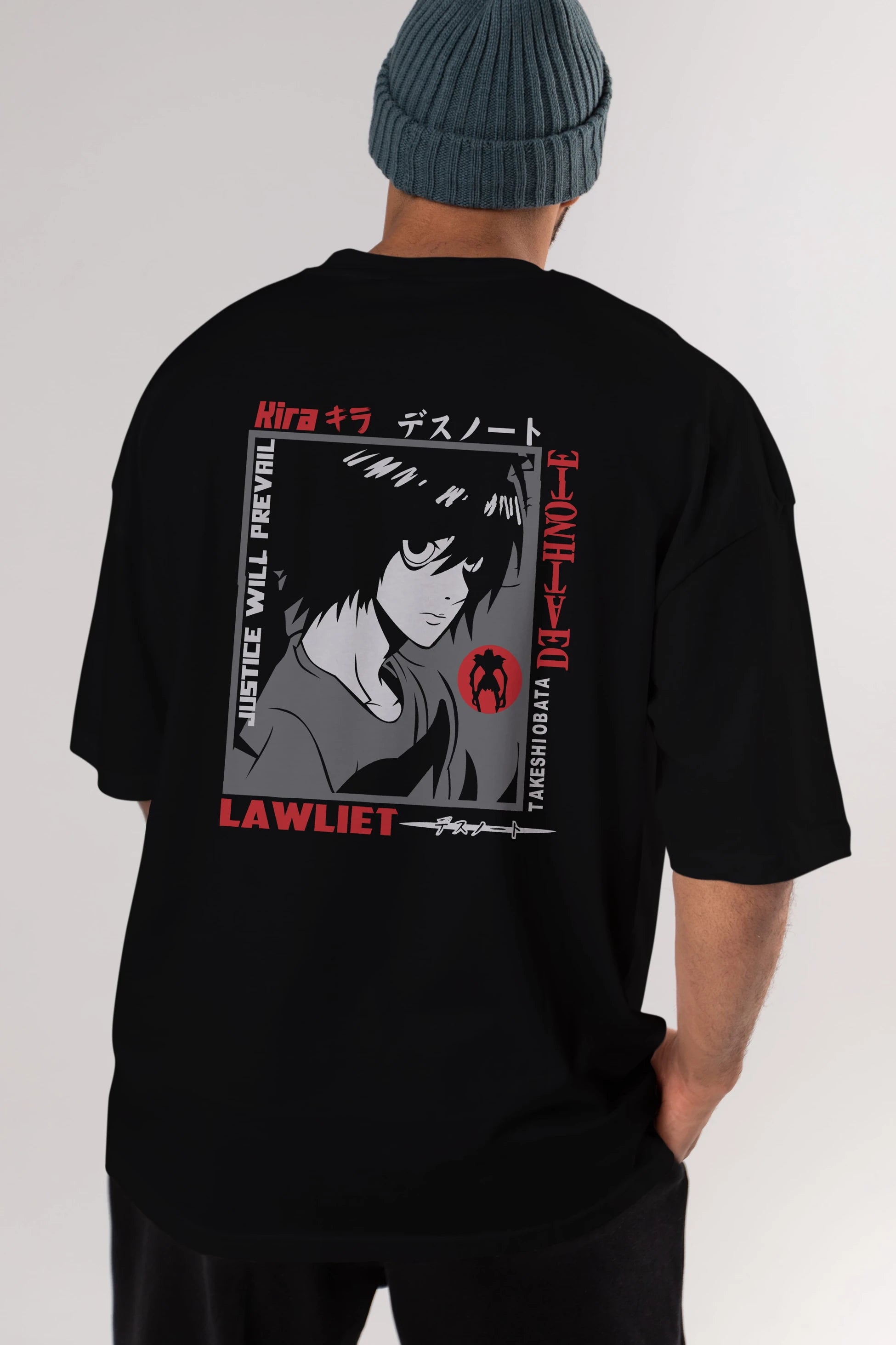 DEATH NOTE Anime Arka Baskılı Oversize t-shirt Erkek Kadın Unisex