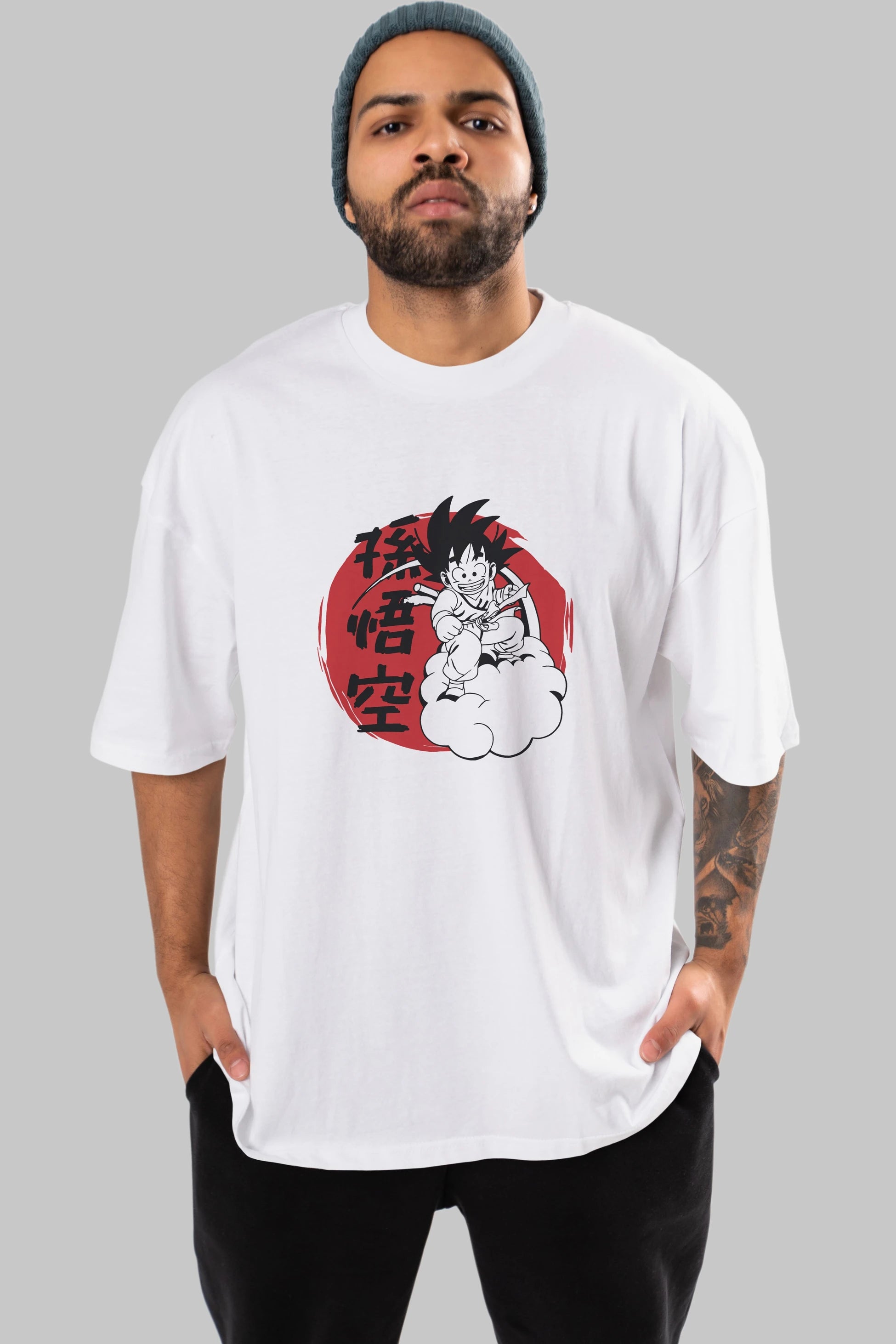 DRAGON BALL Anime Ön Baskılı Oversize t-shirt %100 pamuk Erkek Kadın Unisex
