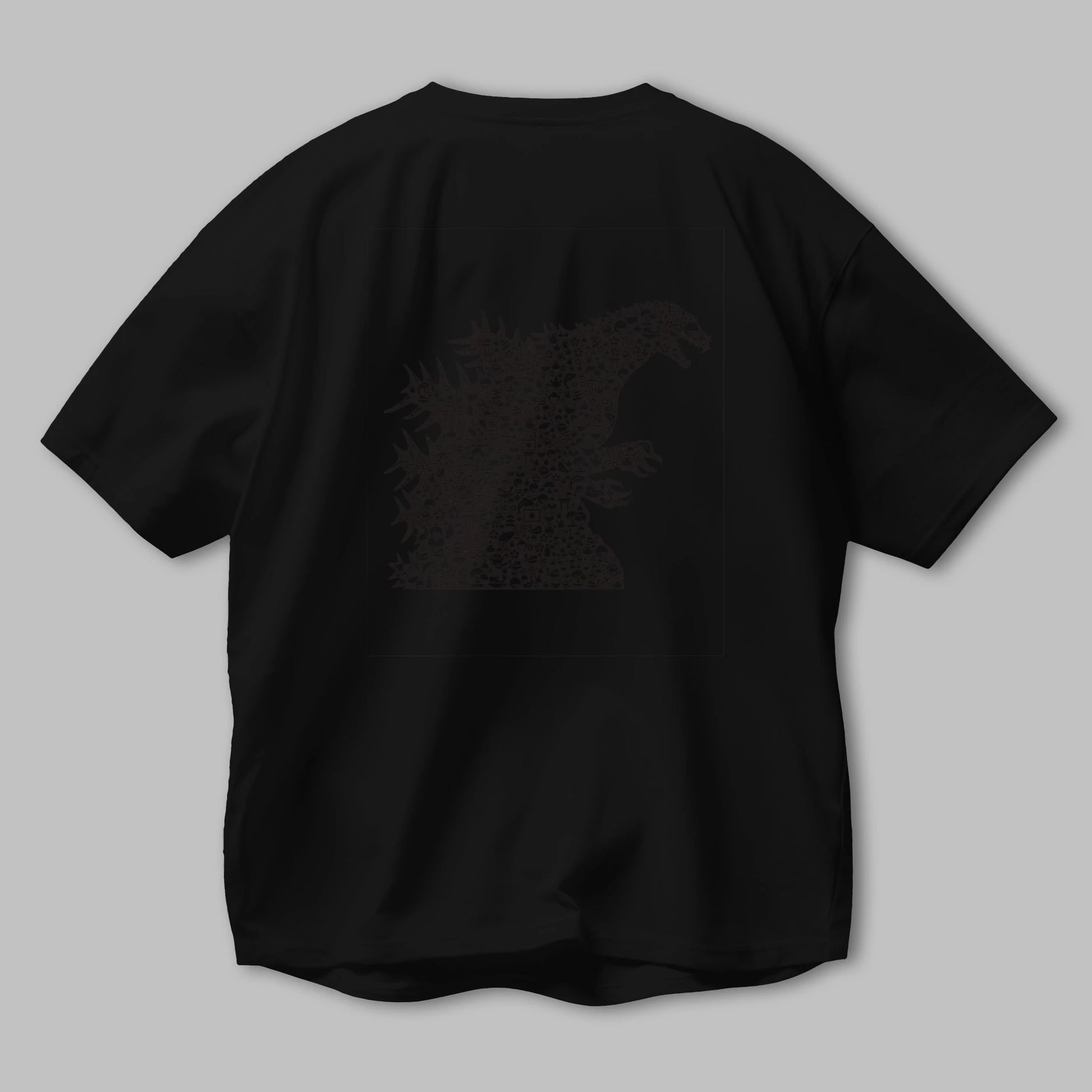 Godzilla Arka Baskılı Oversize t-shirt %100 pamuk Erkek Kadın Unisex